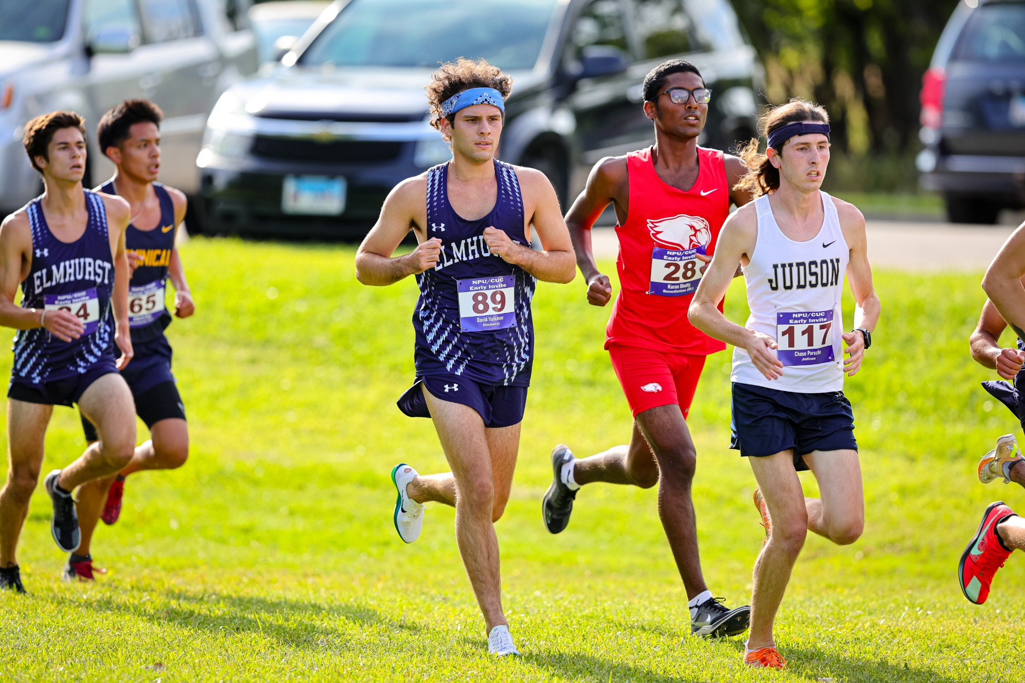 Elmhurst Cross Country at the NPU/CUC Invite on 8/29/2025. Photo by Norman Cohen/Elmhurst Athletics.