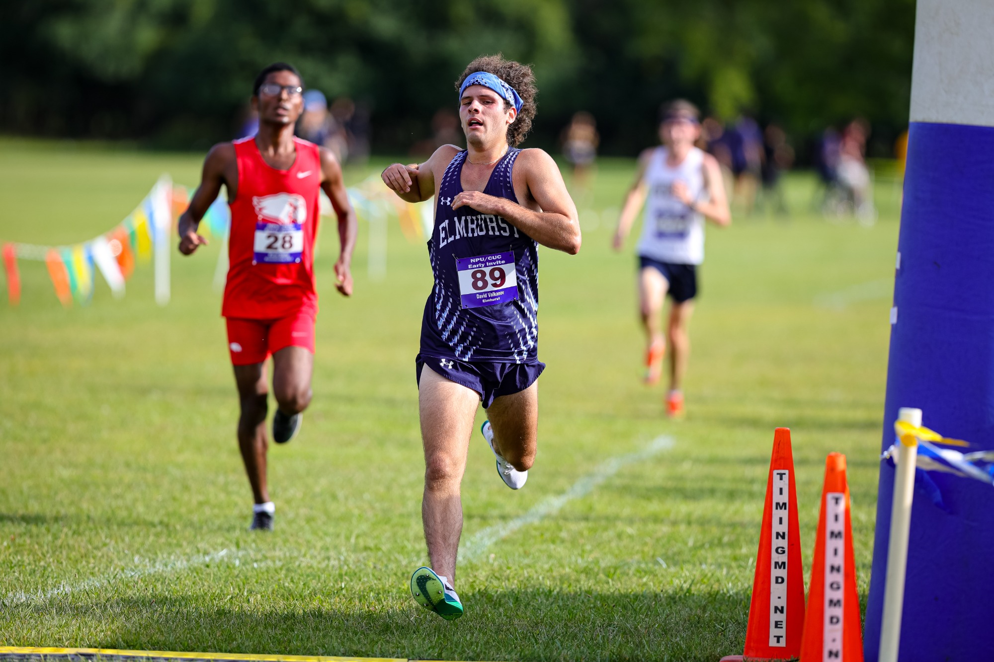 Elmhurst Cross Country at the NPU/CUC Invite on 8/29/2025. Photo by Norman Cohen/Elmhurst Athletics.