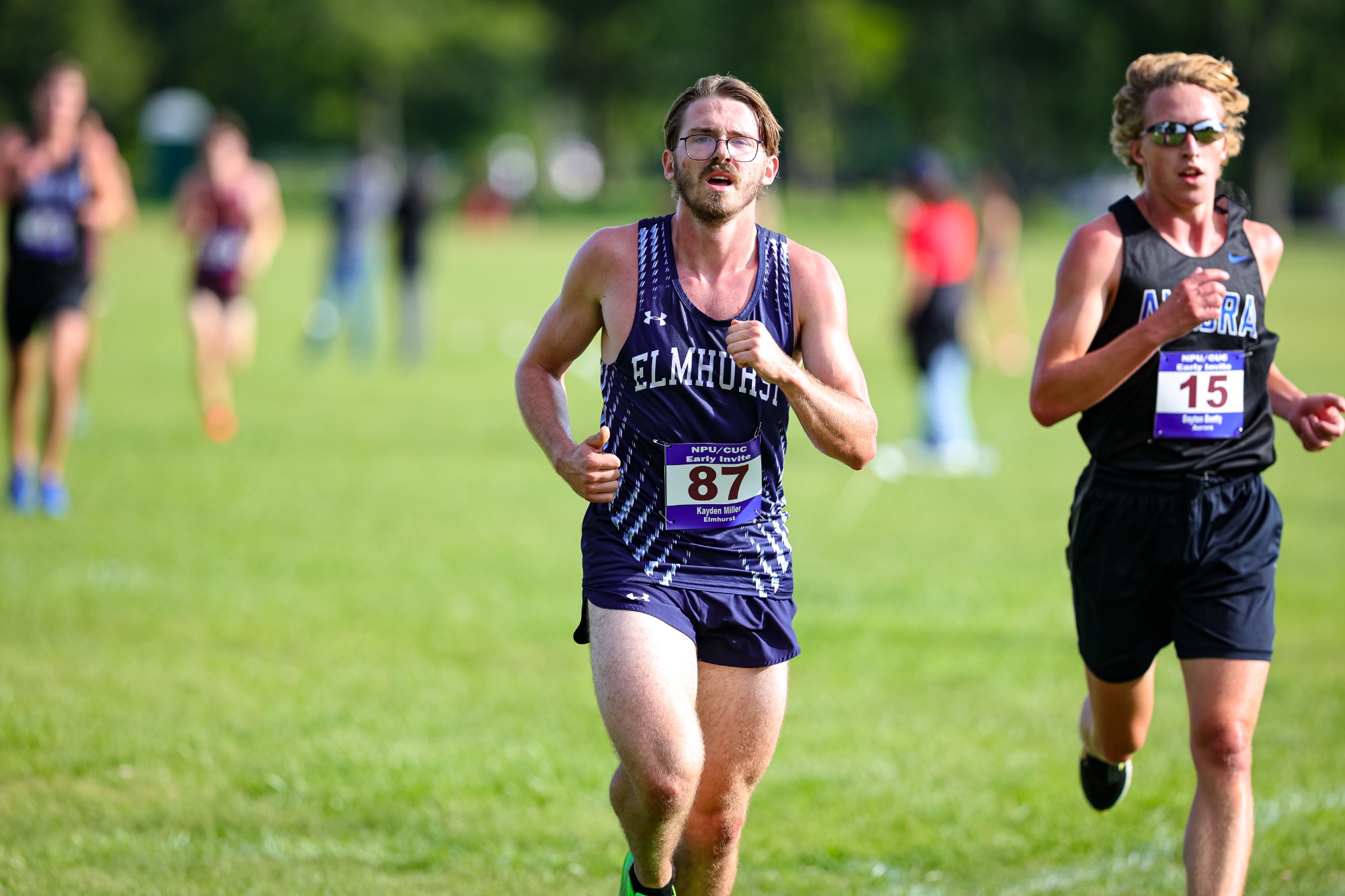 Elmhurst Cross Country at the NPU/CUC Invite on 8/29/2025. Photo by Norman Cohen/Elmhurst Athletics.