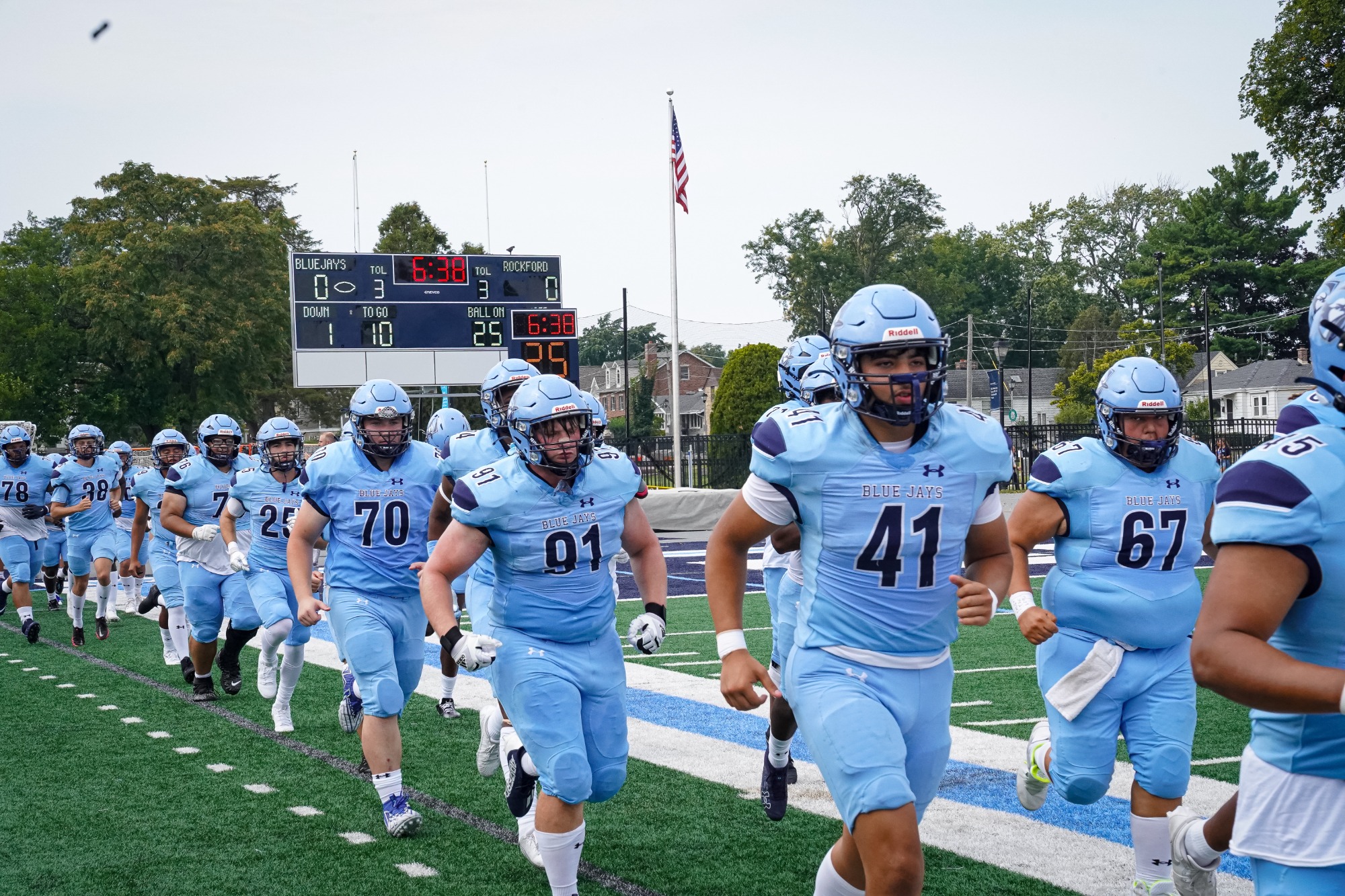 Elmhurst student-athletes during the Elmhurst Football game vs. Rockford on 9/13/2025. Photo by Lorrie Decker/Elmhurst Athletics.
