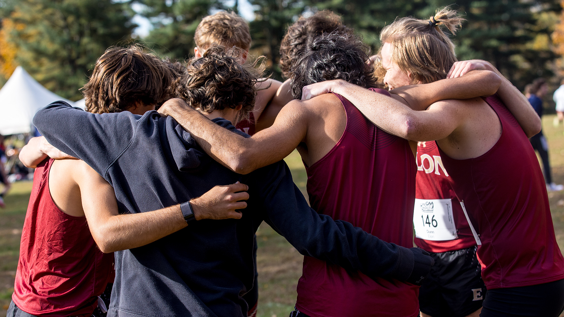 Men’s Cross Country huddle