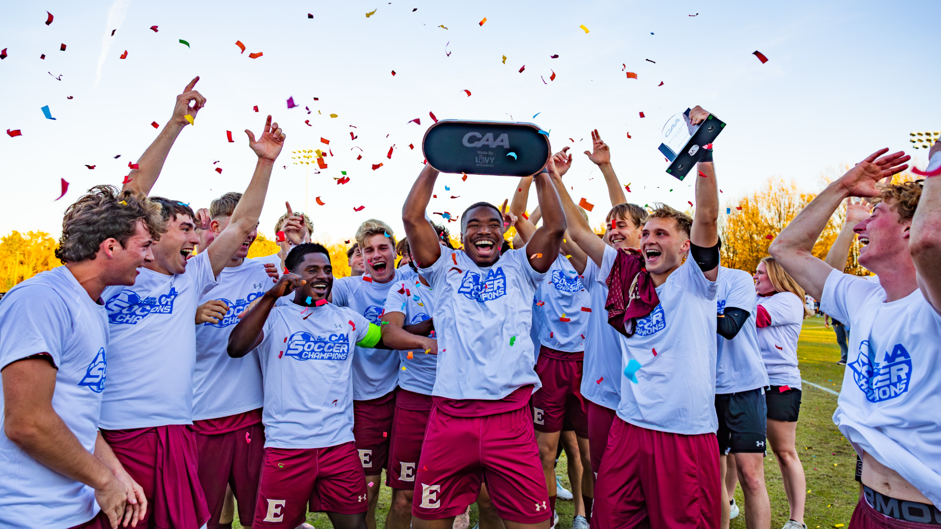 Jordin Wilson CAA Championship celebration 