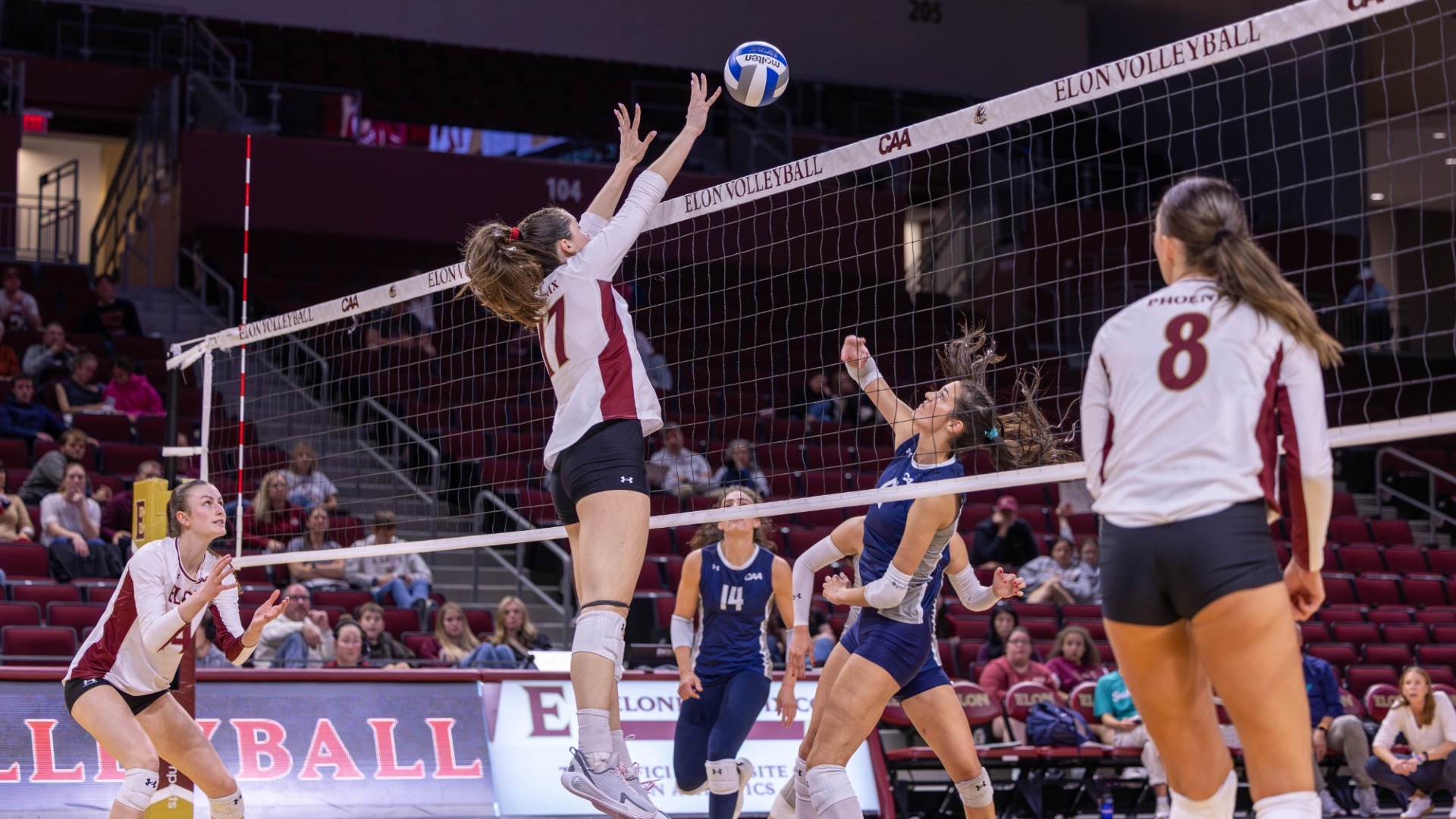 Catherine Rucker goes up for a block versus UNCW