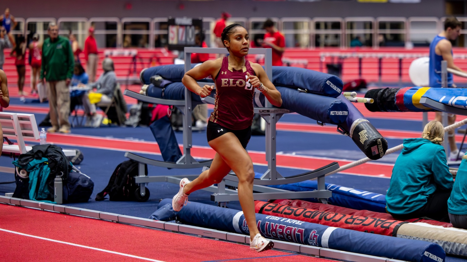 Shayla Cann racing in the 500-meters at the Liberty Kickoff