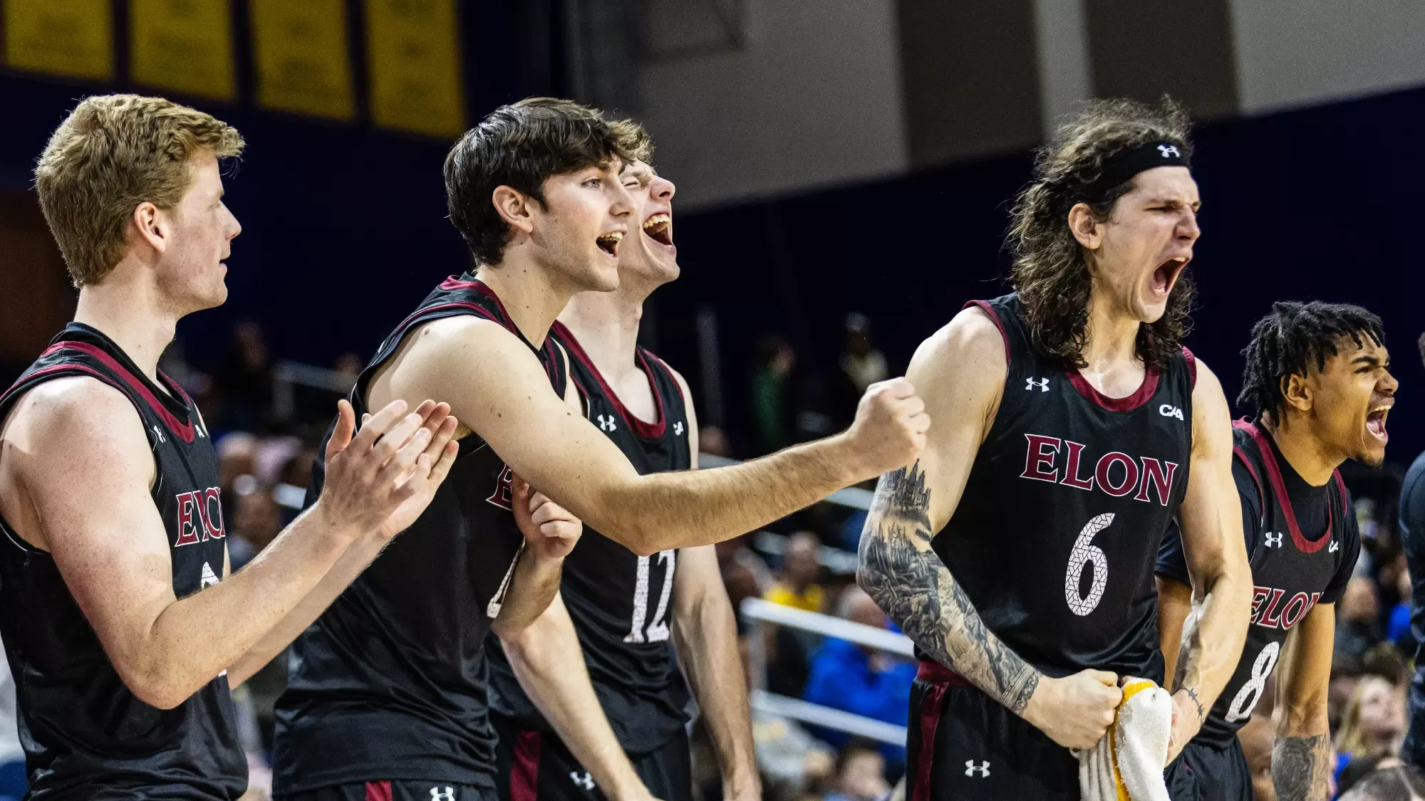 Men's Basketball: Elon Bench at Hofstra