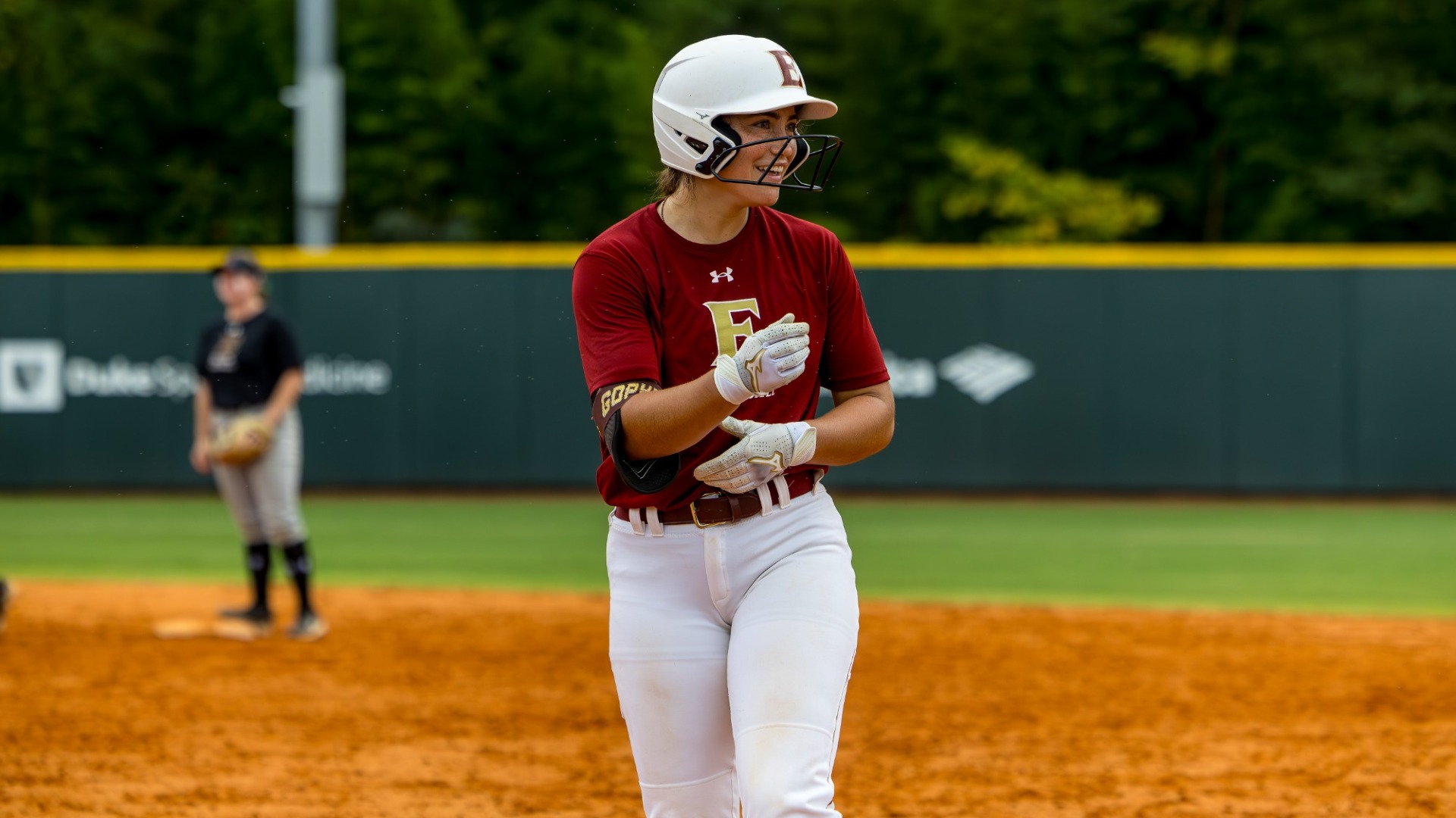 Reili Gardner on base during fall ball