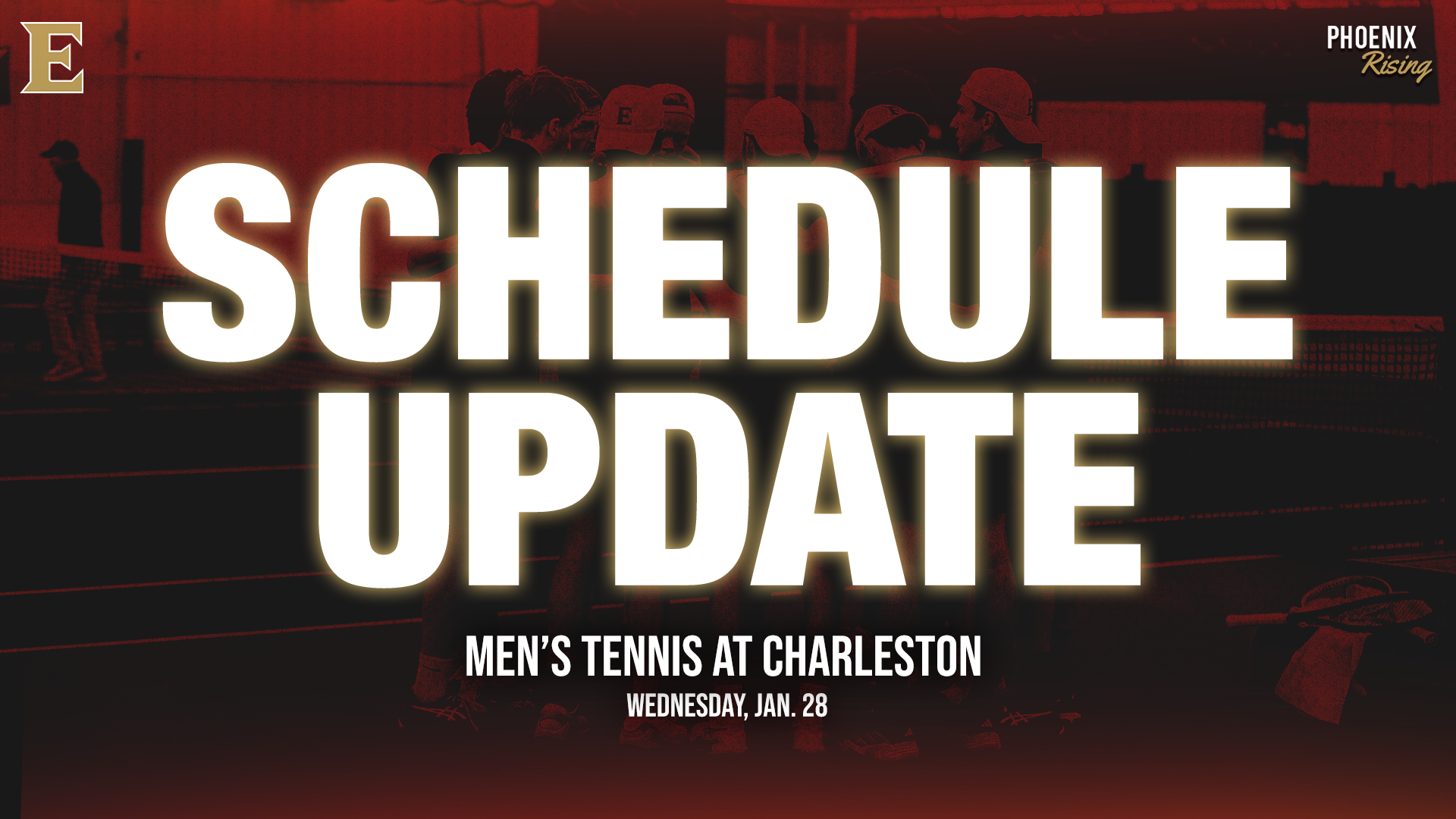 Men's Tennis Schedule Update at Charleston 