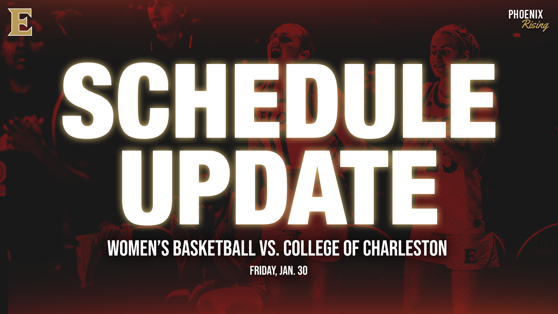 Schedule Update WBB vs. Charleston