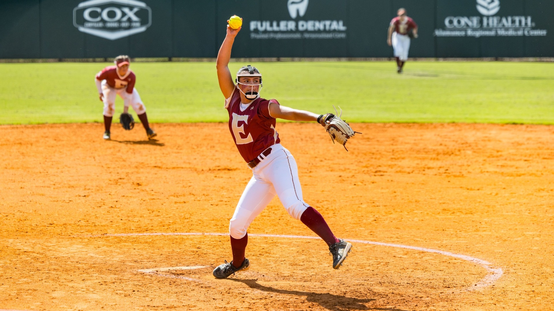 Abbie Gaynor pitching versus ECU during Fall Ball