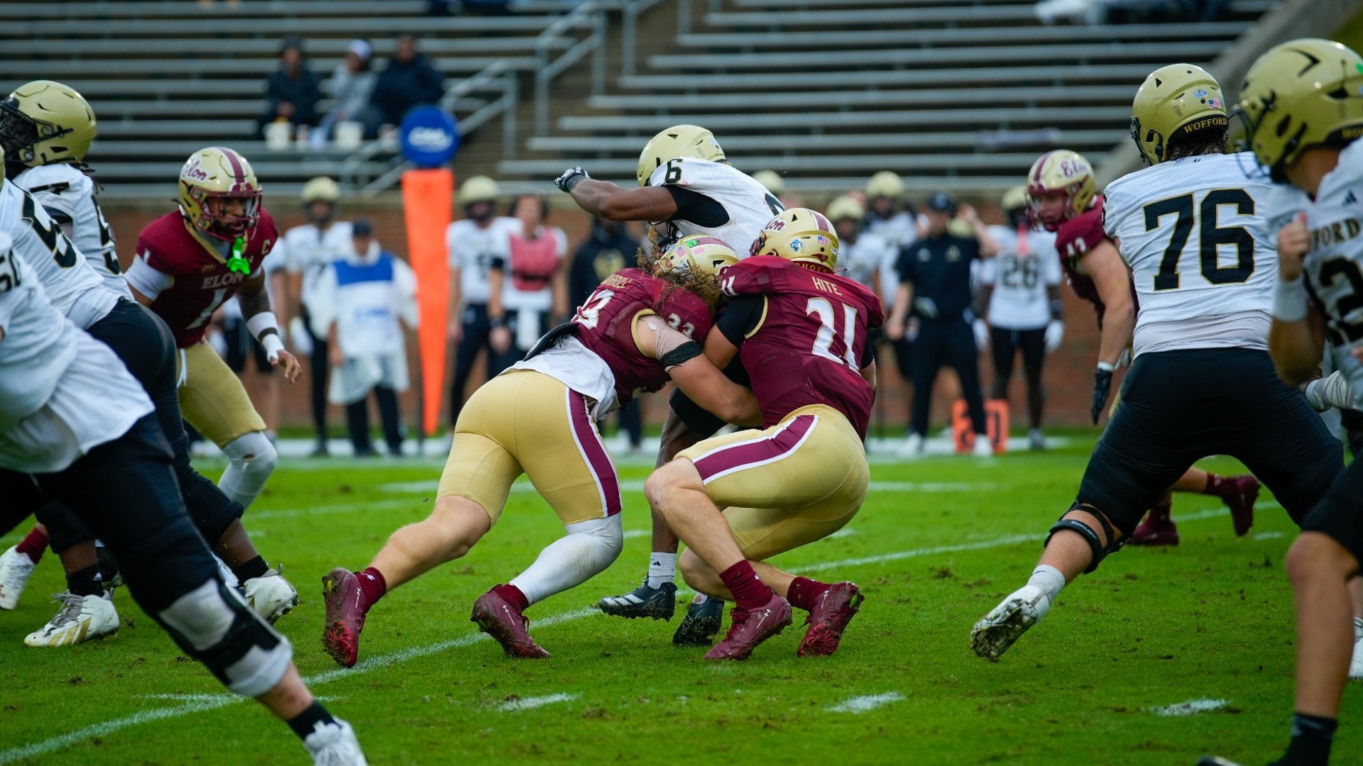 Derek Hite and Brodie Carroll tackle vs. Wofford