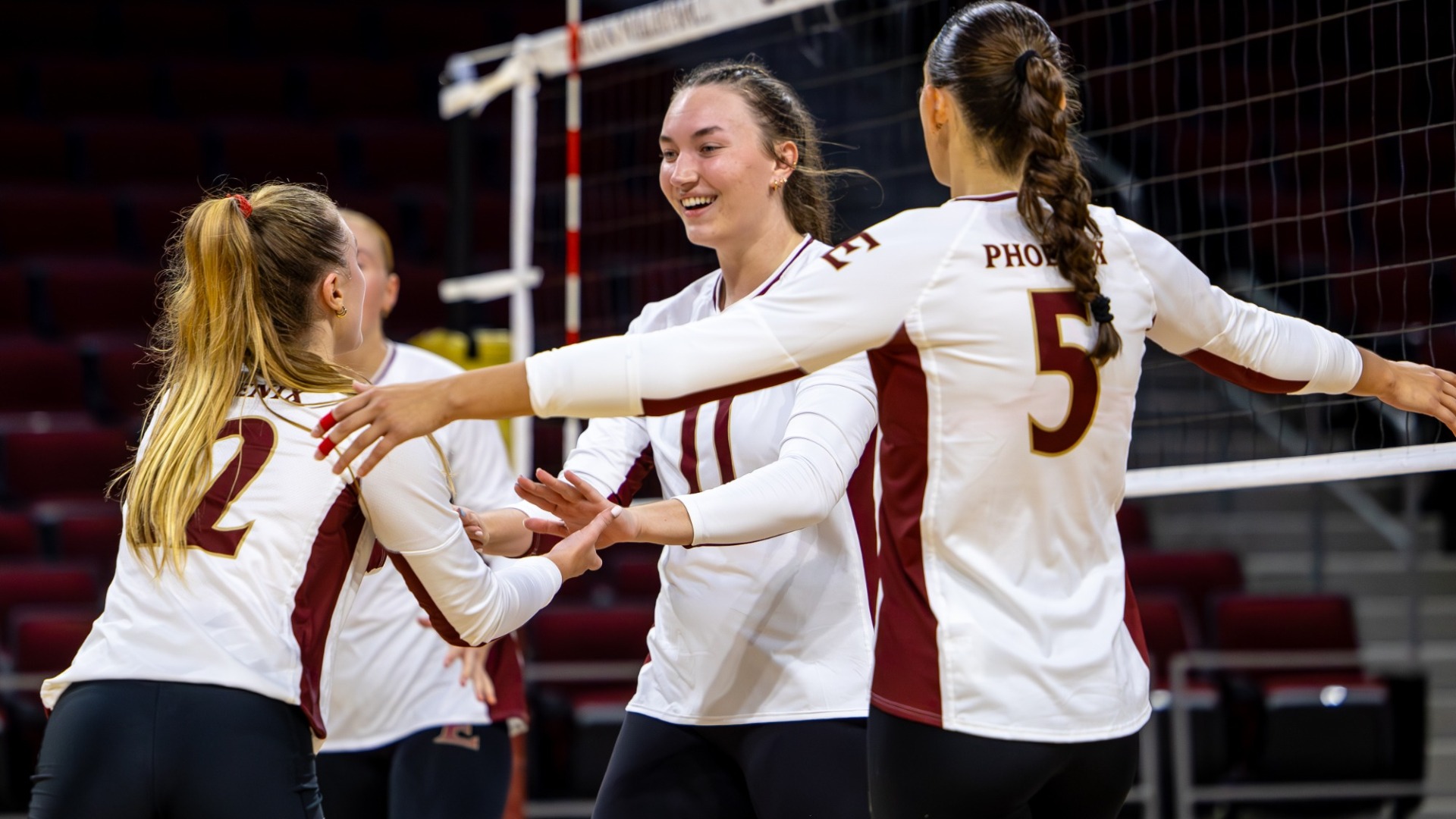Caroline Berlekamp celebrating during the Maroon and Gold Scrimmage