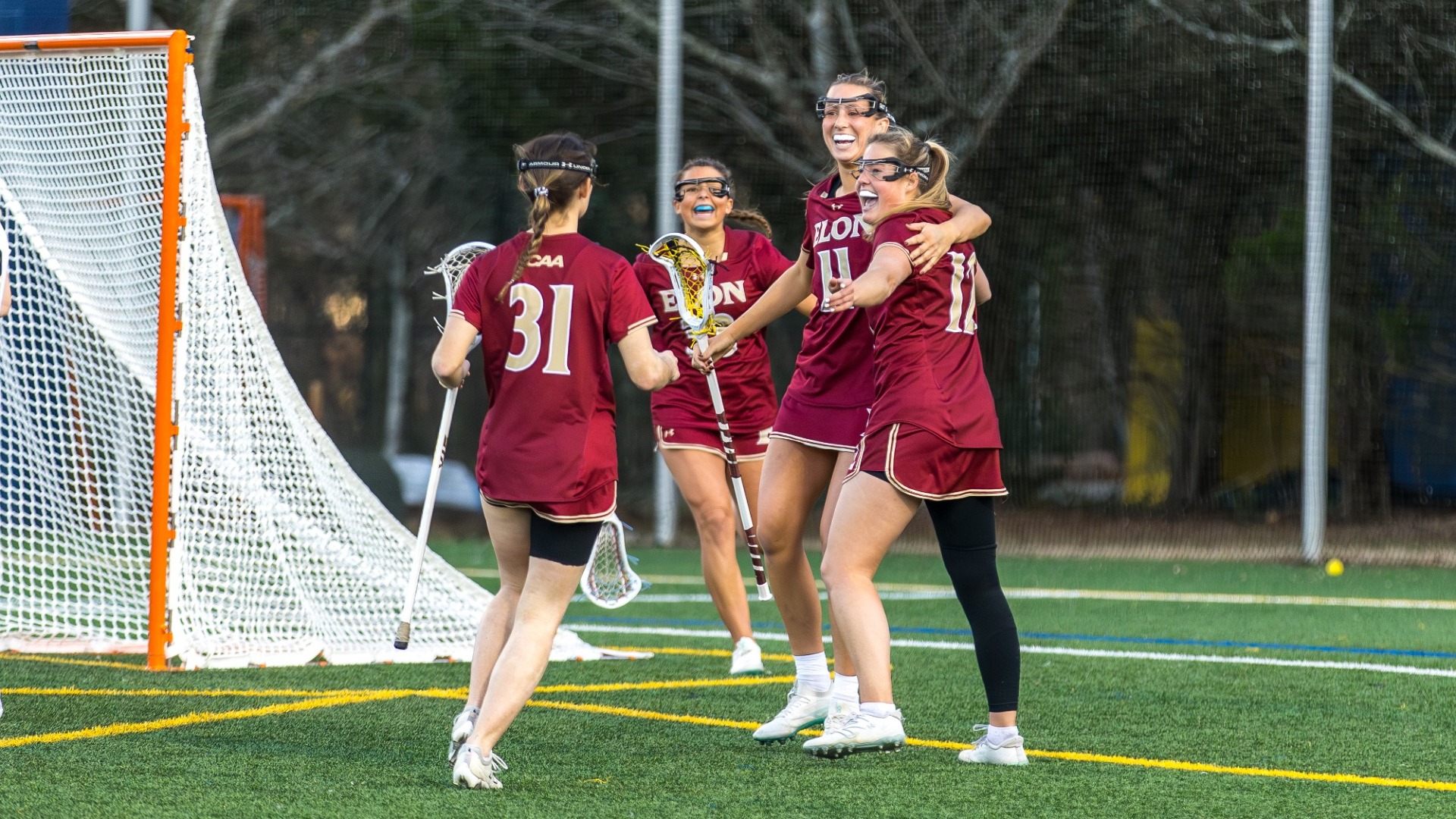 Women's Lacrosse Anna Hackett goal celebration 