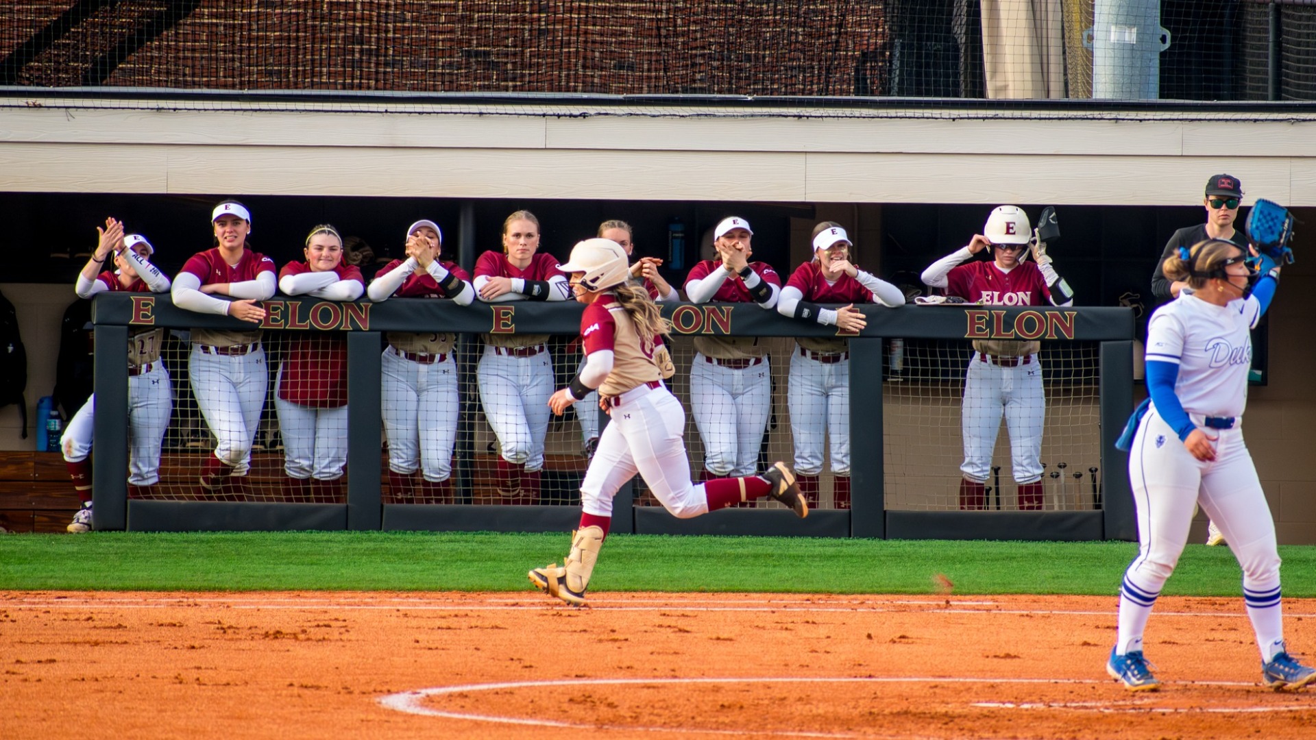 Greta Hessenthaler running the bases versus Duke on Feb. 17