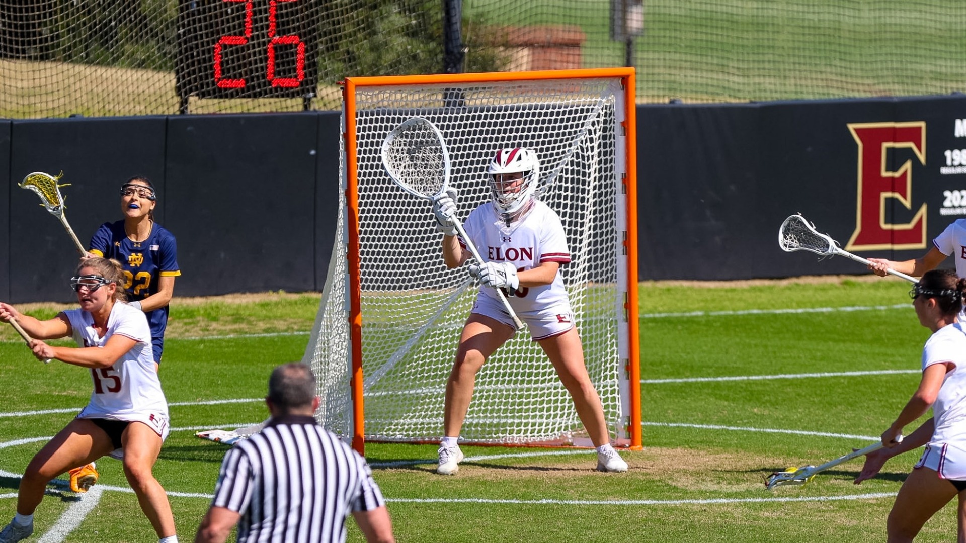 Caitlin Walsh in goal vs. Notre Dame