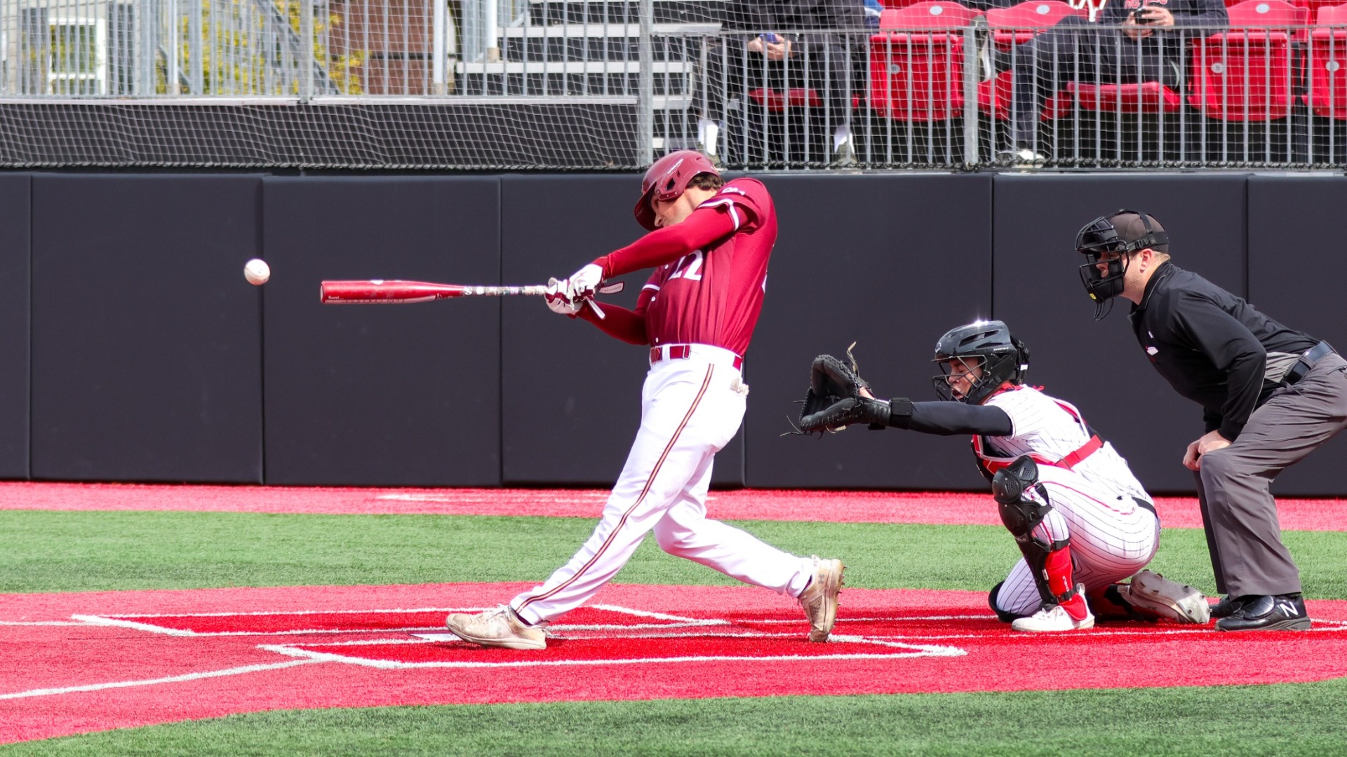 Brian DuRoff drives in a run against Northeastern