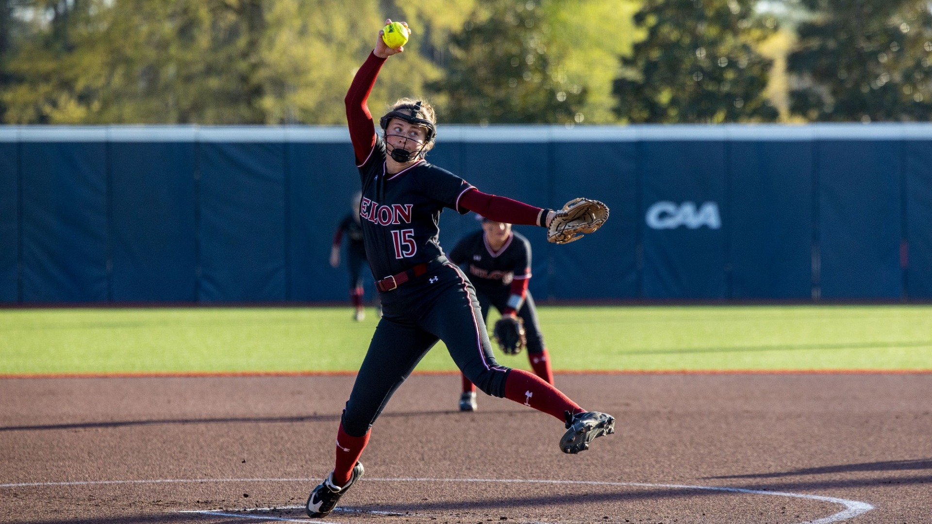 Anna Dew pitches versus UNCW on March 20