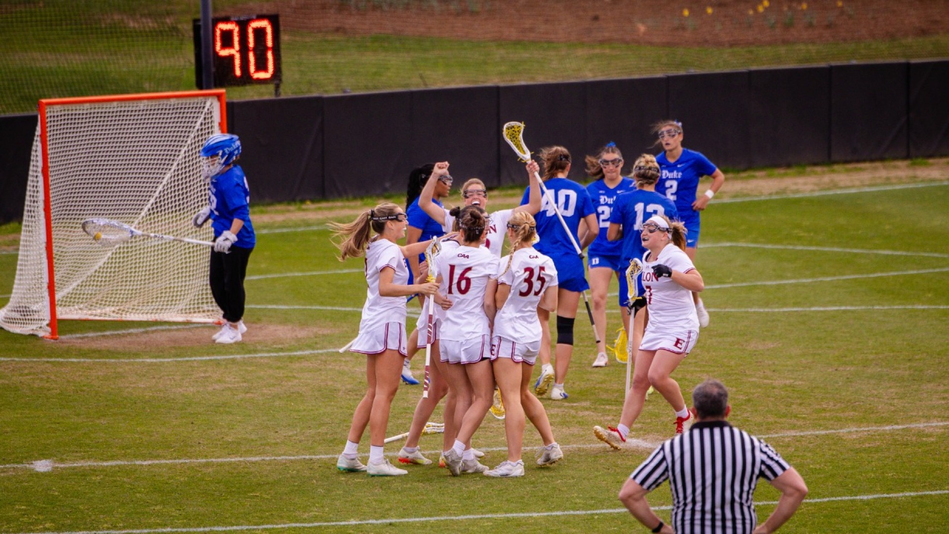 WLAX goal celebration vs. Duke