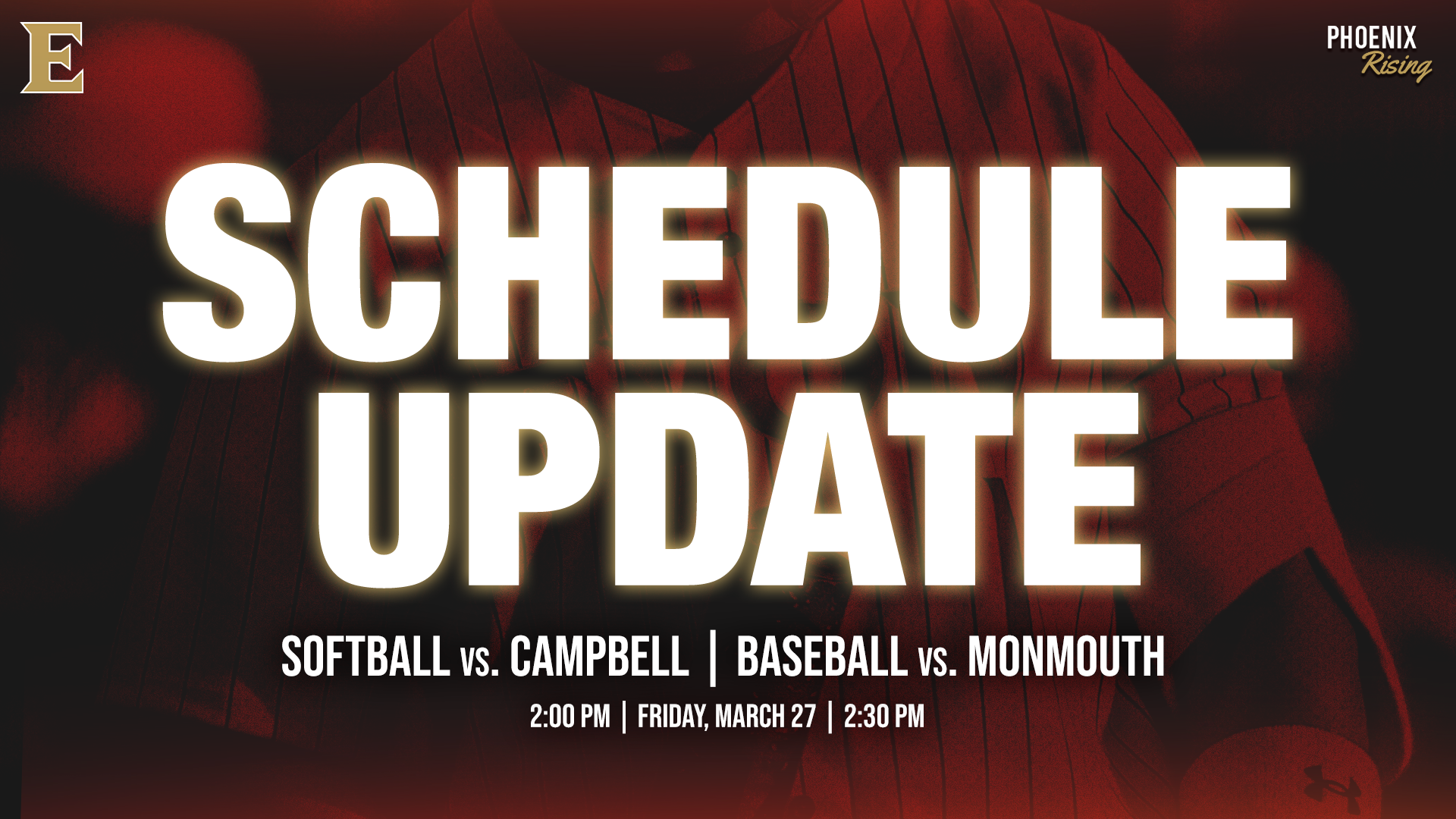 Baseball/Softball: March 27 Game Times Update