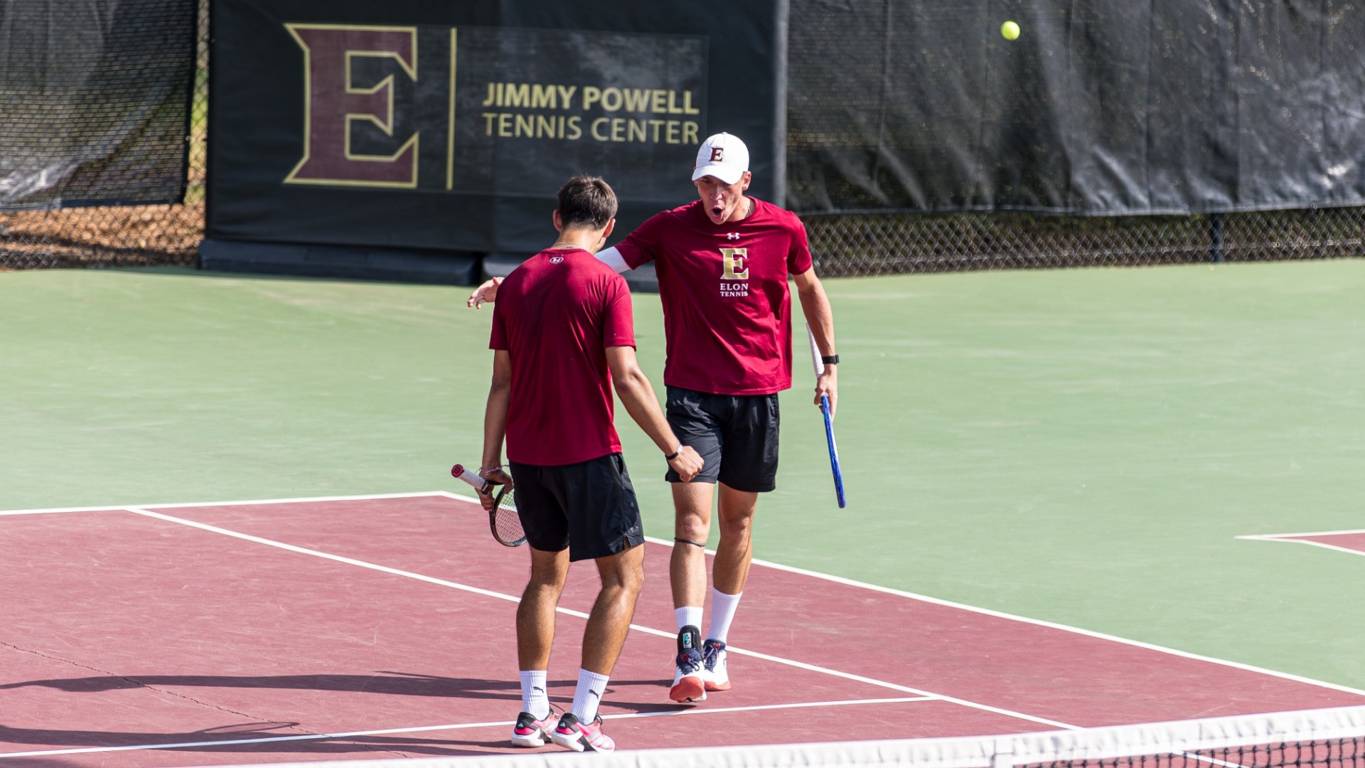 Veljko Krstic and Nikola Parichkov doubles celebration vs. Georgia Southern