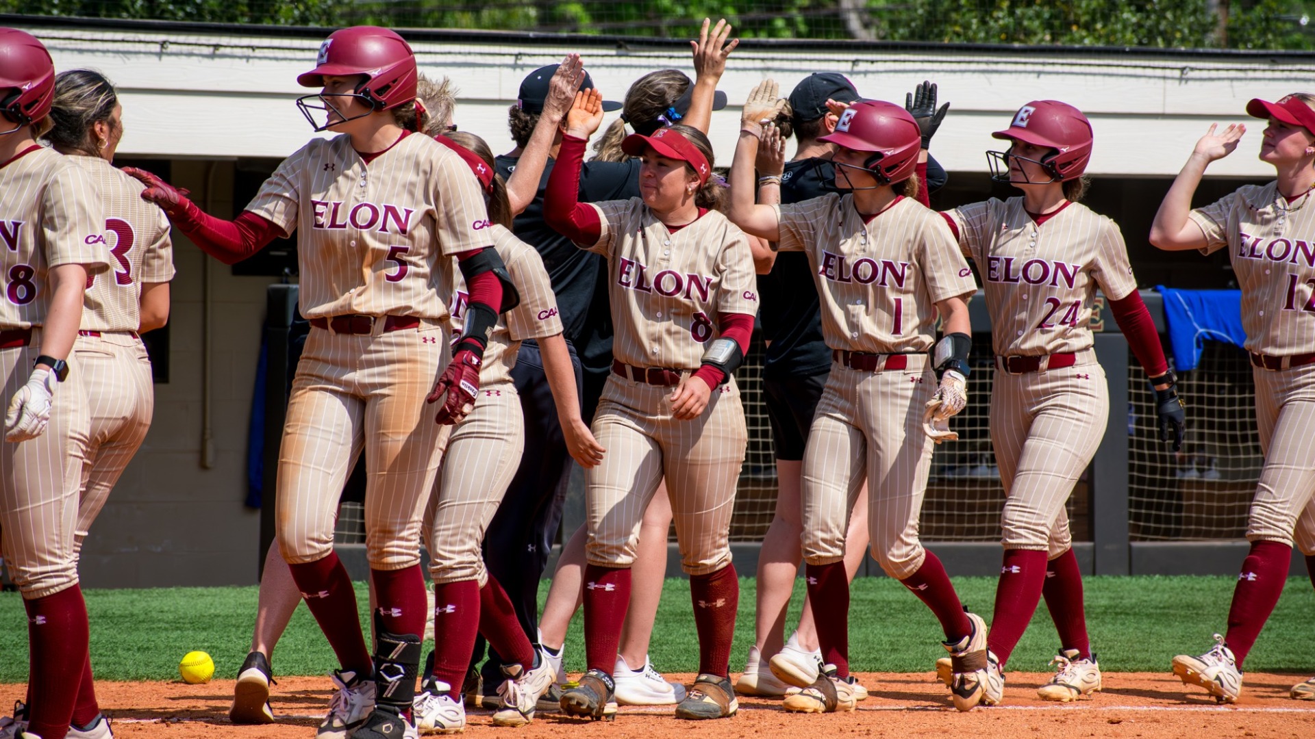 Elon softball postgame versus Hampton