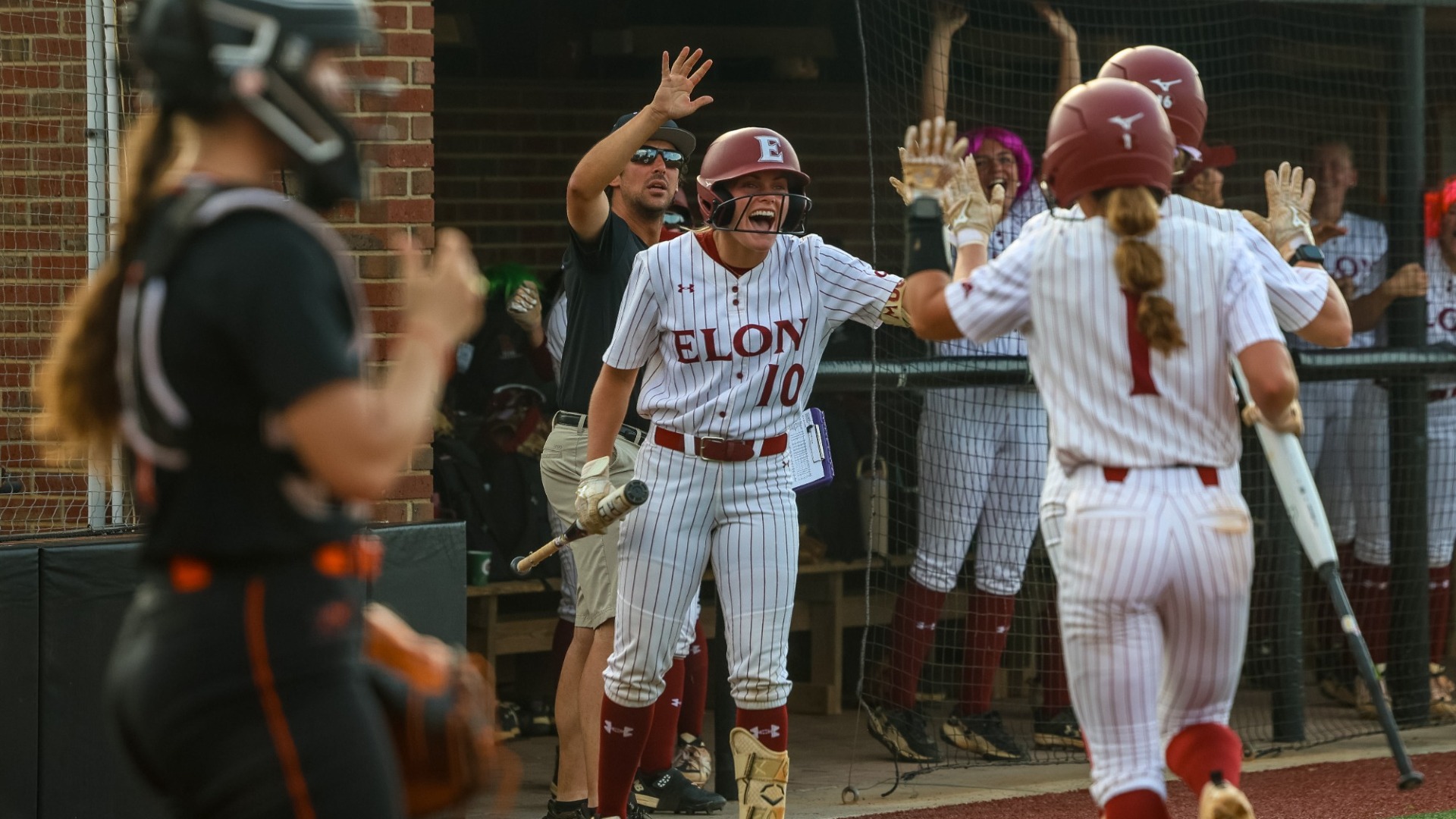 Mary Moss Wirt celebrates at Campbell on April 17