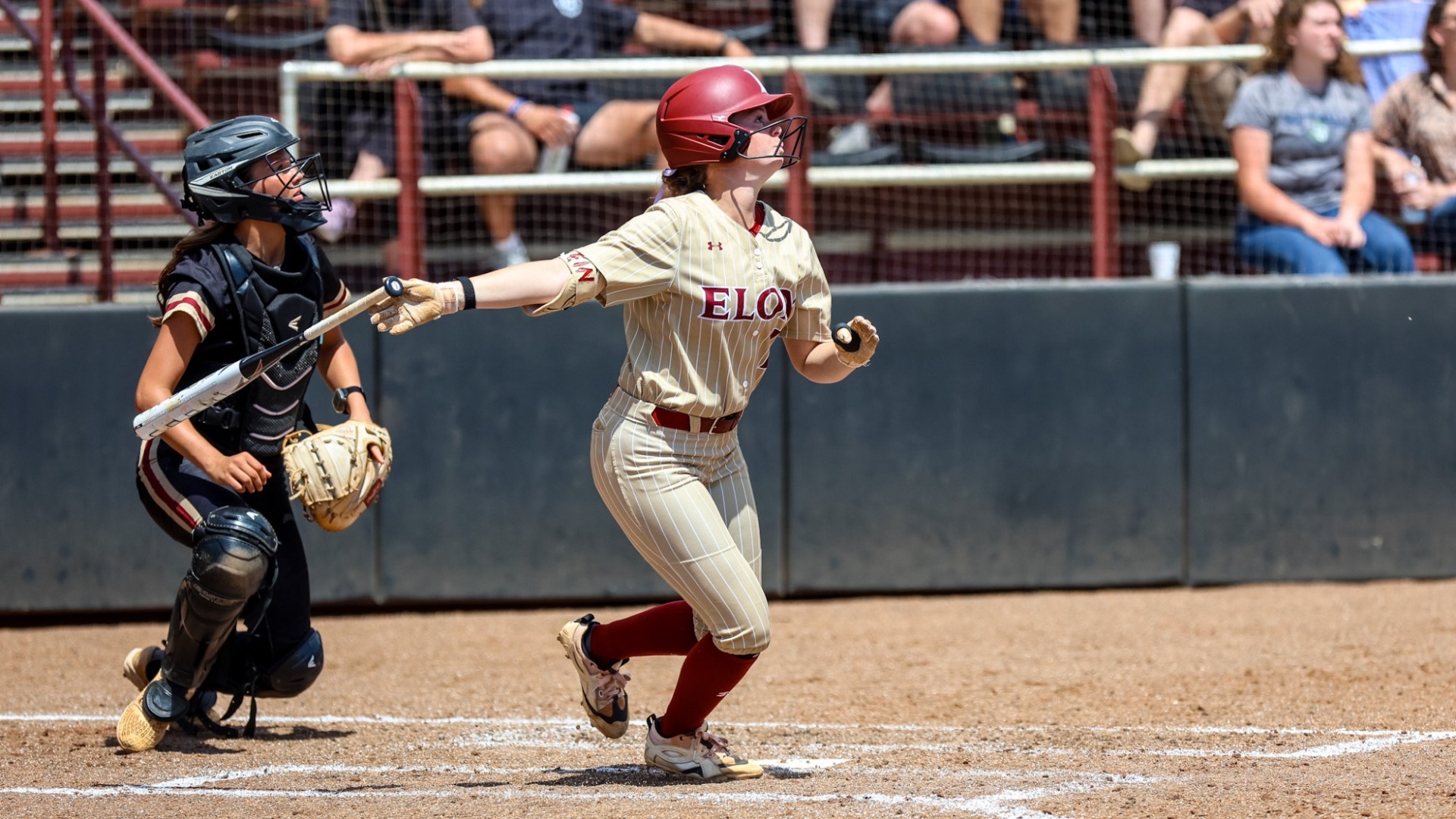 Jenna Klein after swinging the bat at Charleston on April 5