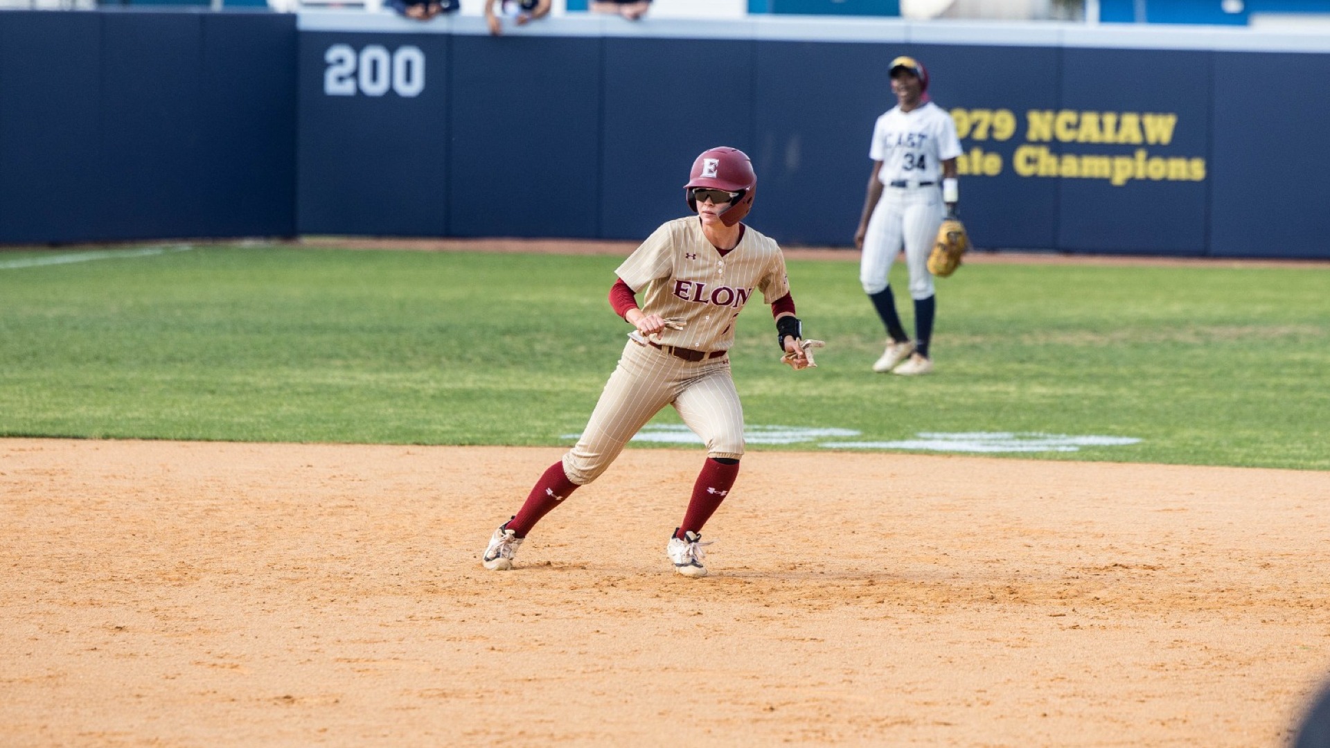 Payton Swart on the bases at N.C. A&T