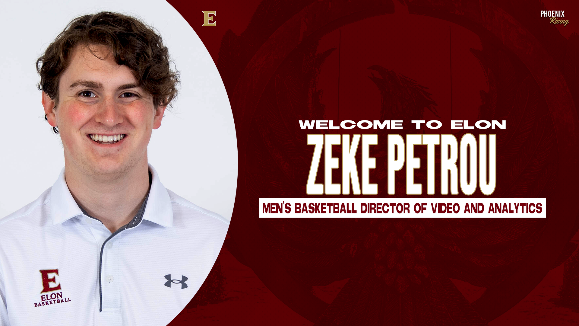 Men's Basketball: Zeke Petrou Hire Graphic