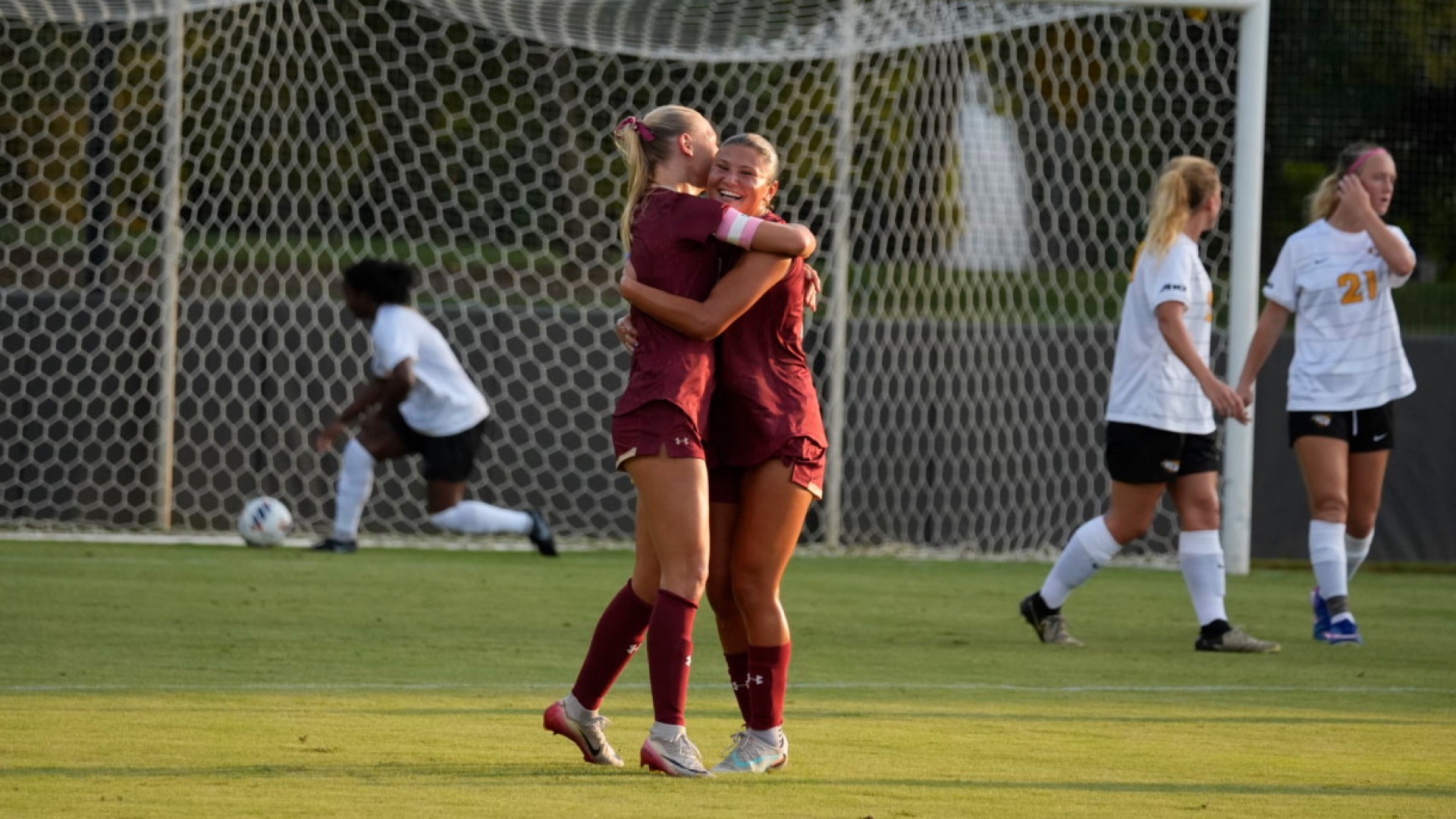 Talia Feigin goal celebration vs. VCU