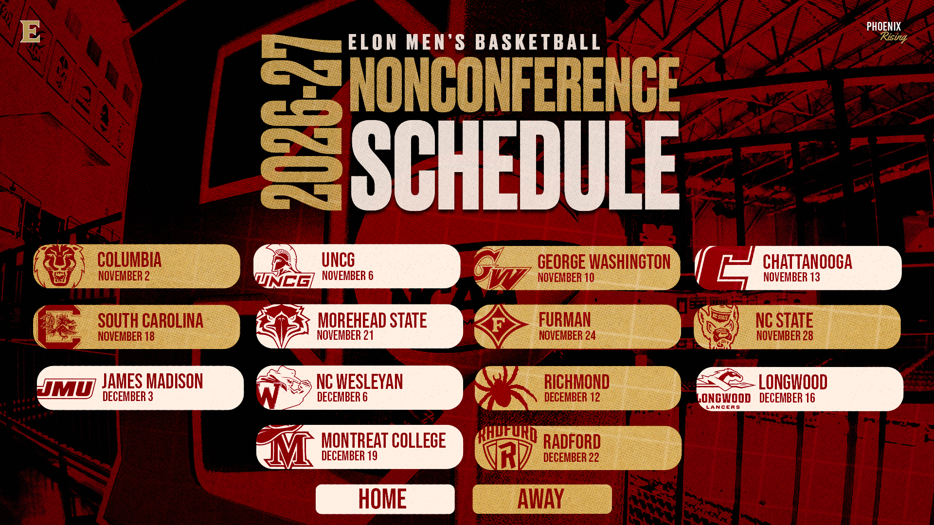 Men's Basketball: 2026-27 Nonconference Schedule Graphic