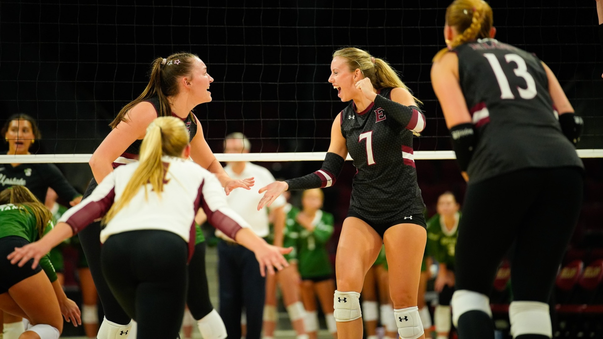 April Rice celebrates versus USC Upstate on Sept.12