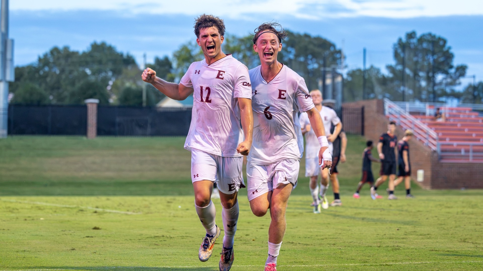 Oscar Tonidandel and Weston Jonke goal celebration at Campbell