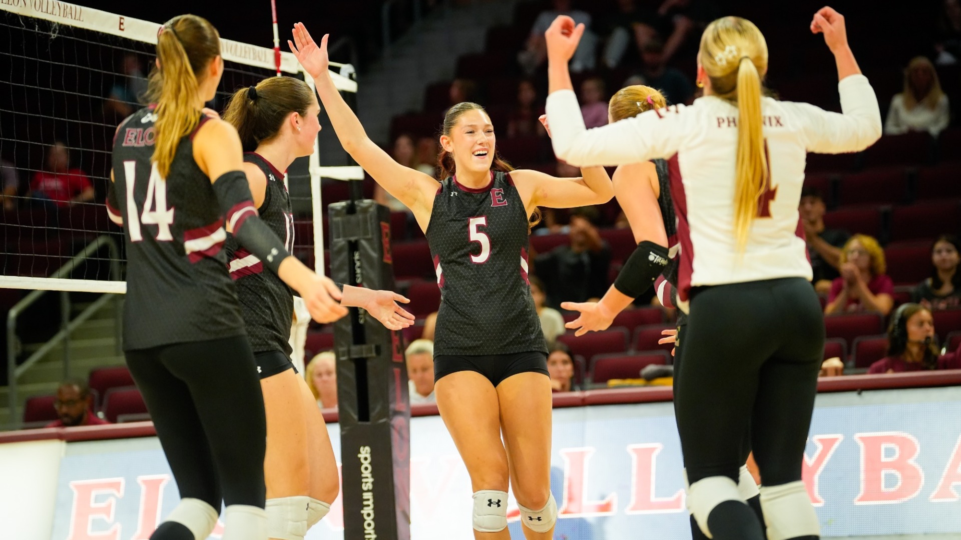 Allie Schultz celebrating versus USC Upstate