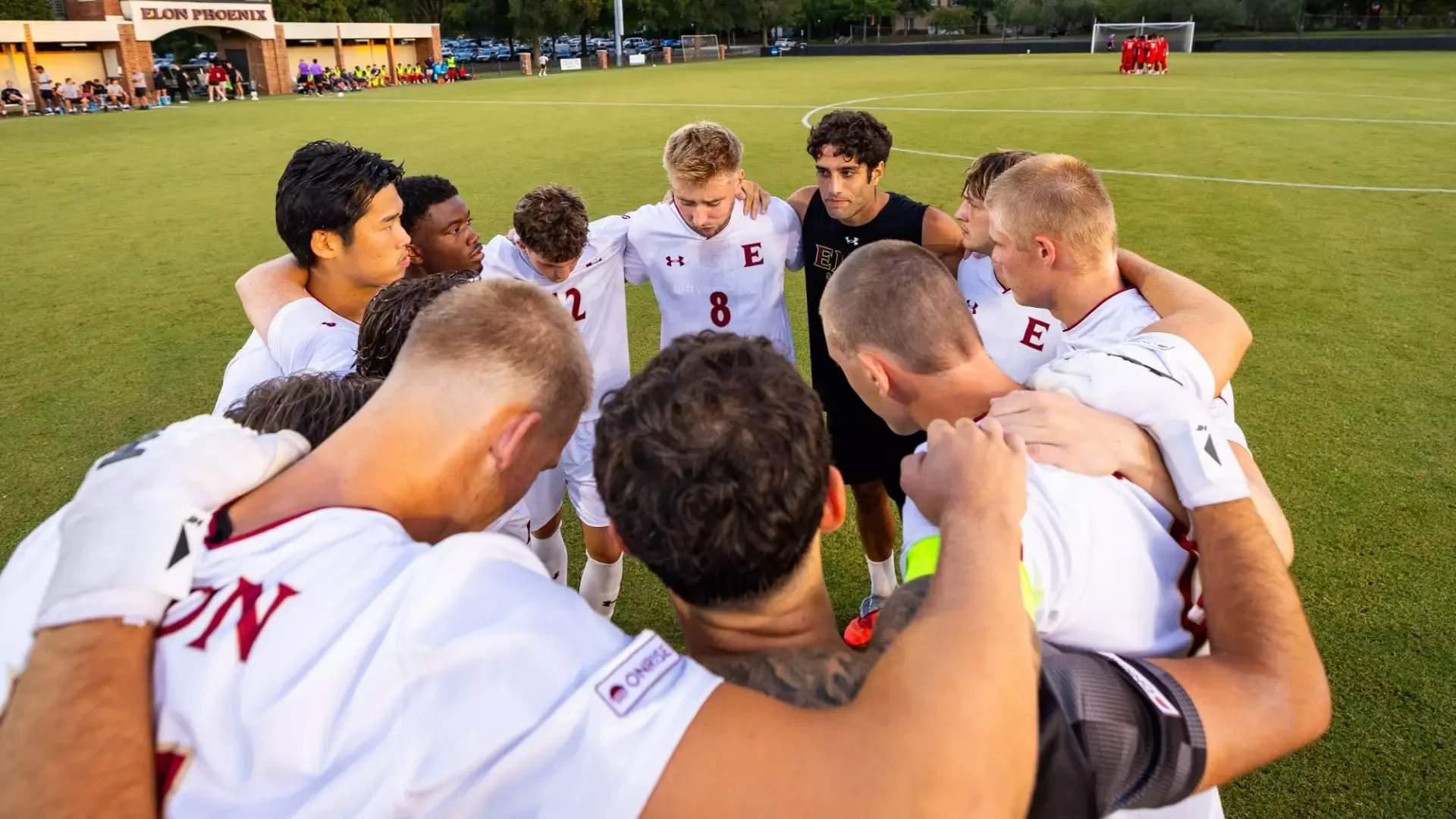 Men's Soccer pre-game huddle vs. Radford