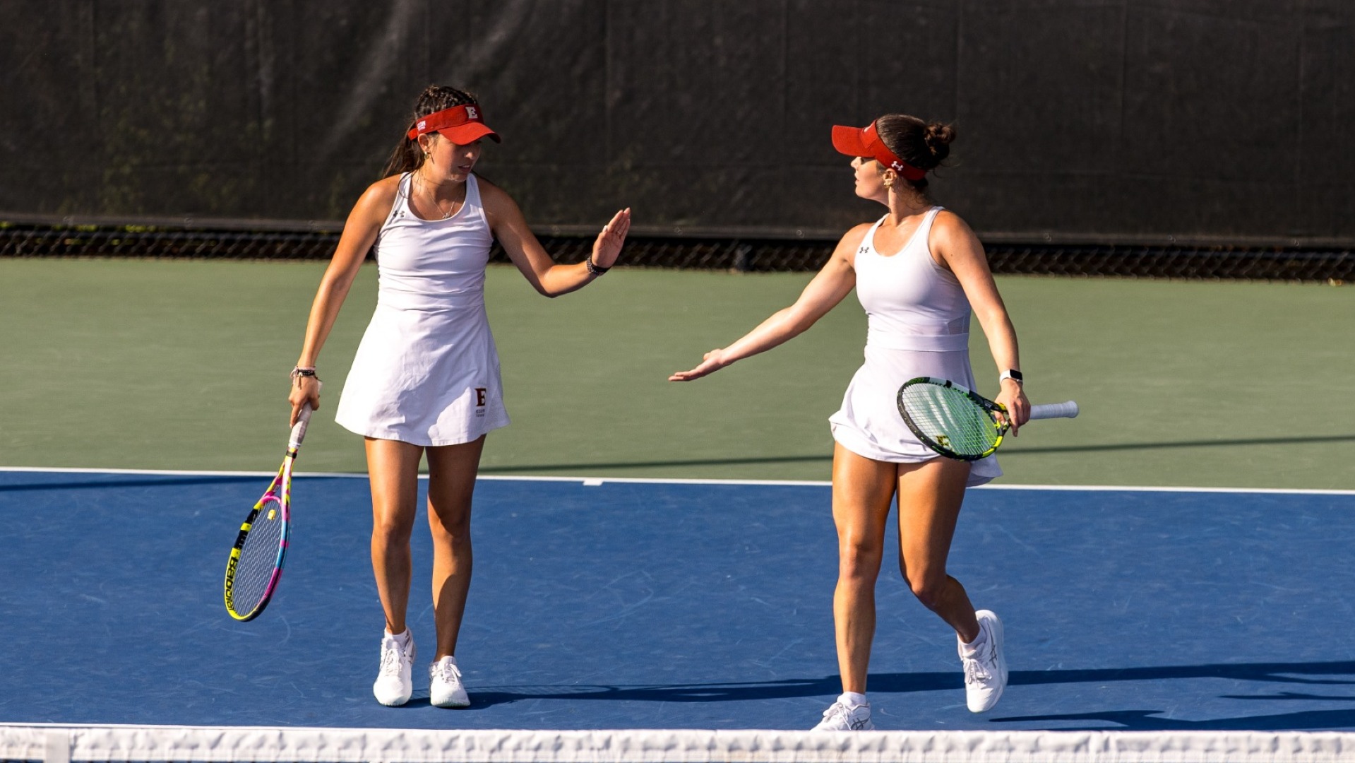 Simone Bergeron and Mariana Reding high five ITA All-Americans
