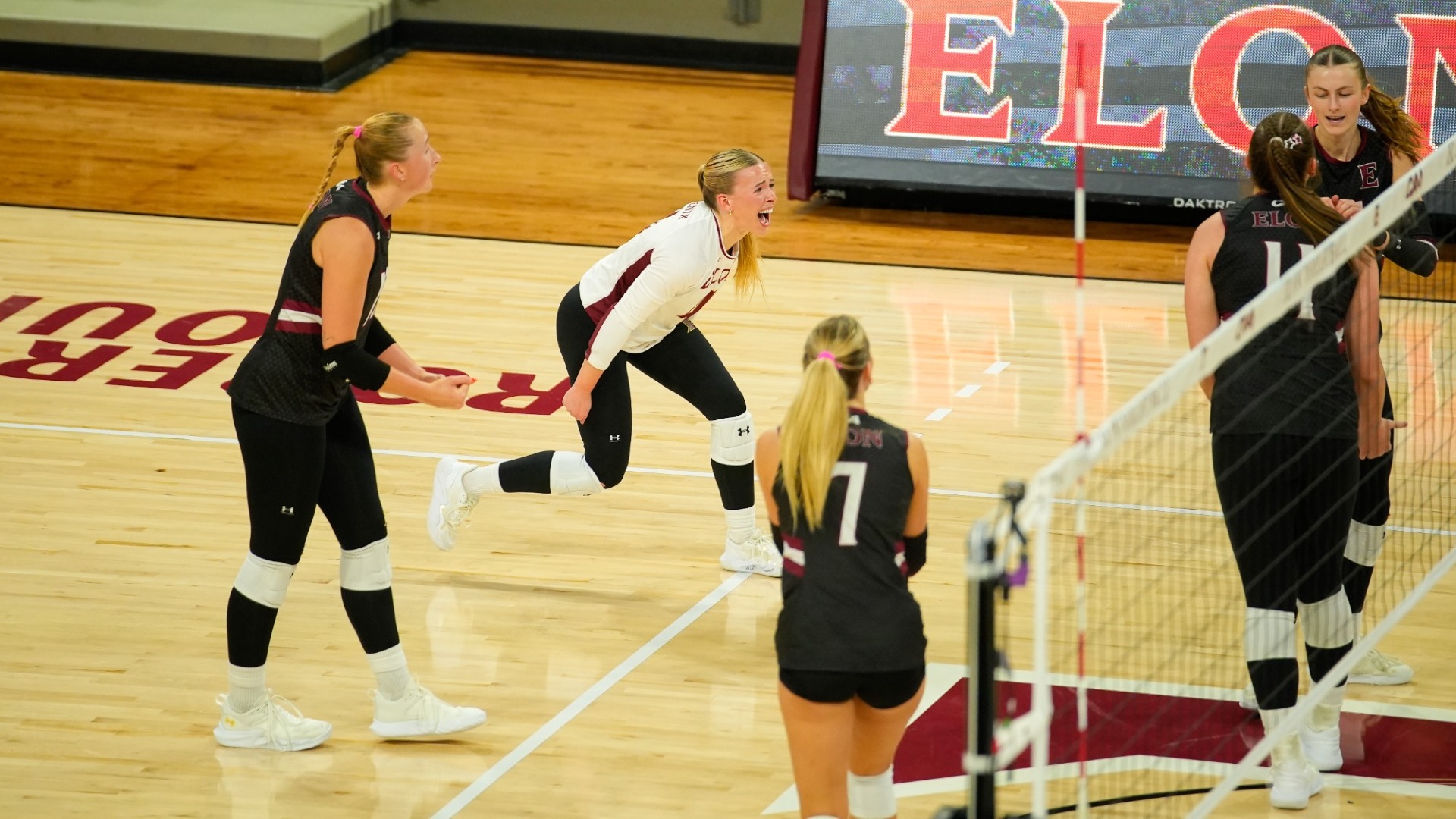 Casey Brower celebrates versus College of Charleston on Sept. 21