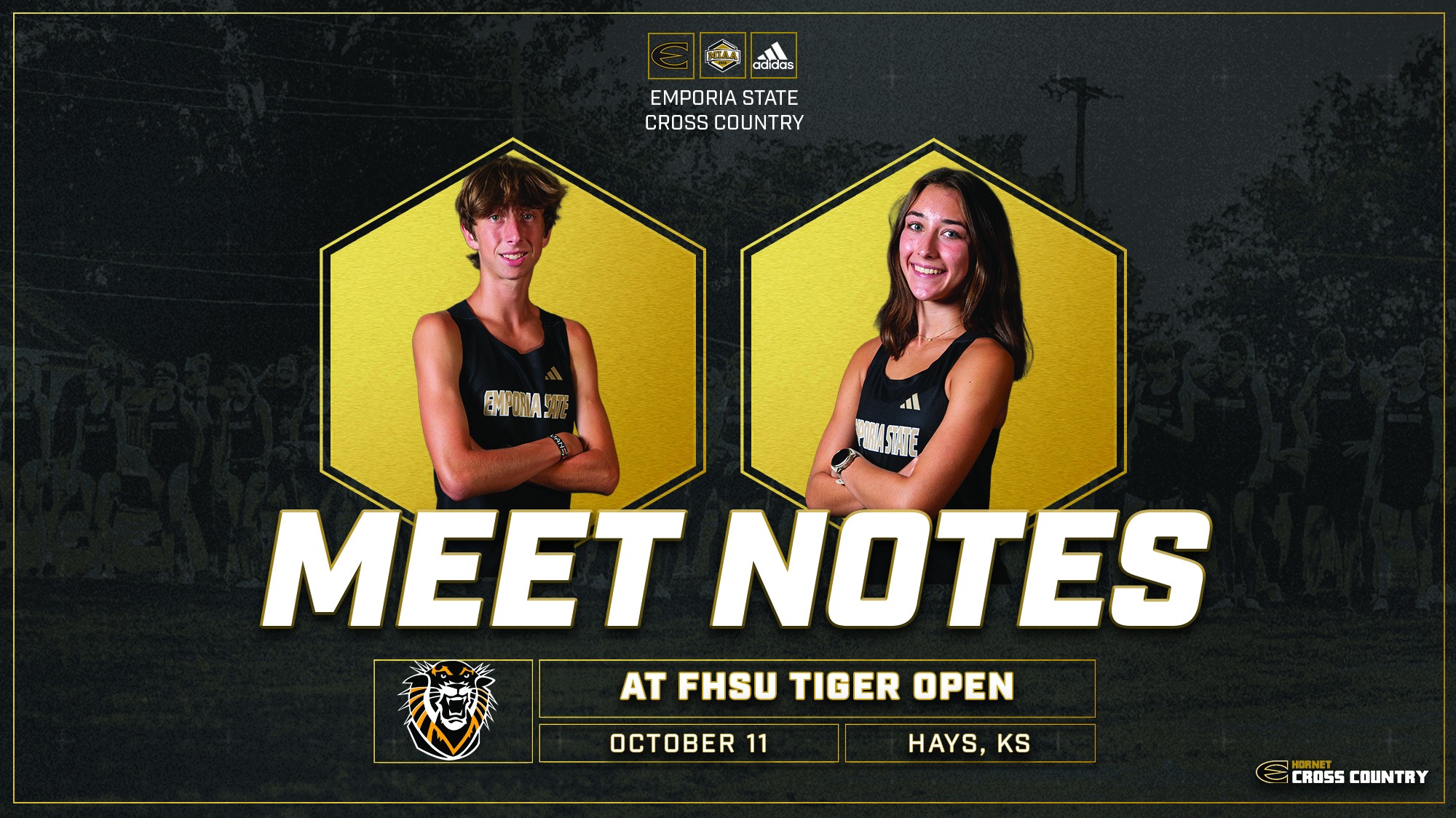 2025 Emporia State Cross Country Notes Graphic at Tiger Open