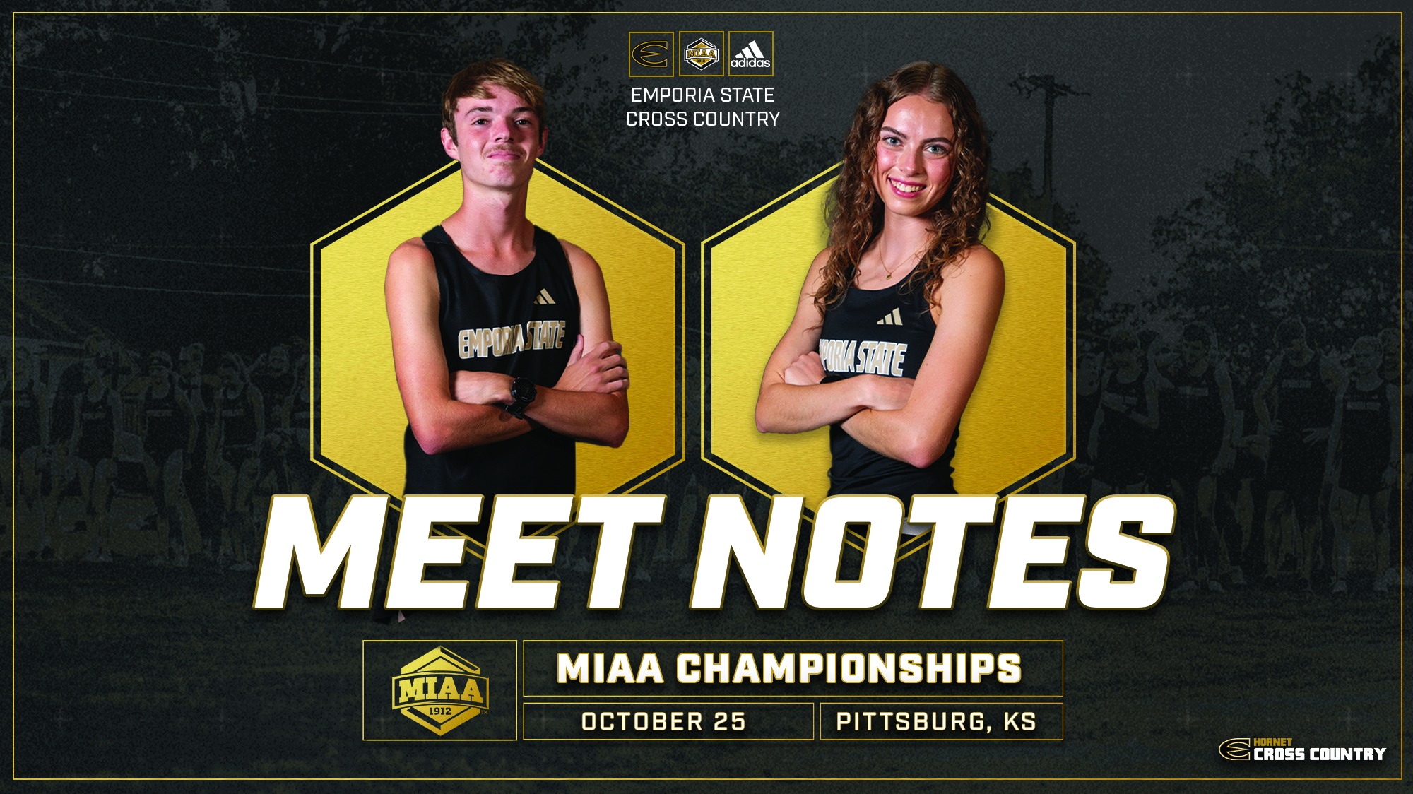 2025 Emporia State Cross Country Notes Graphic at MIAA Championships