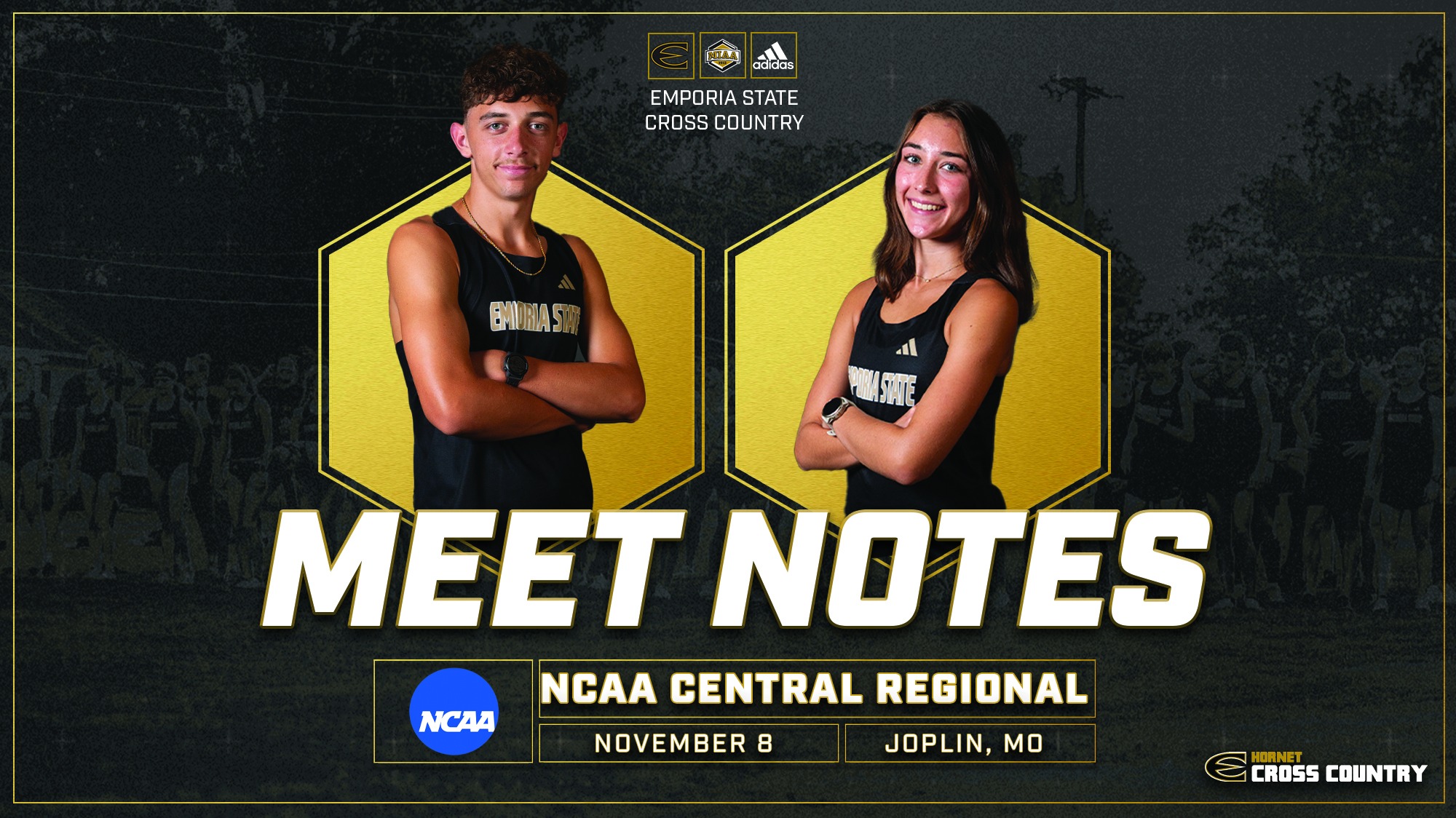 2025 Emporia State Cross Country Meet Notes Graphic at NCAA Regionals