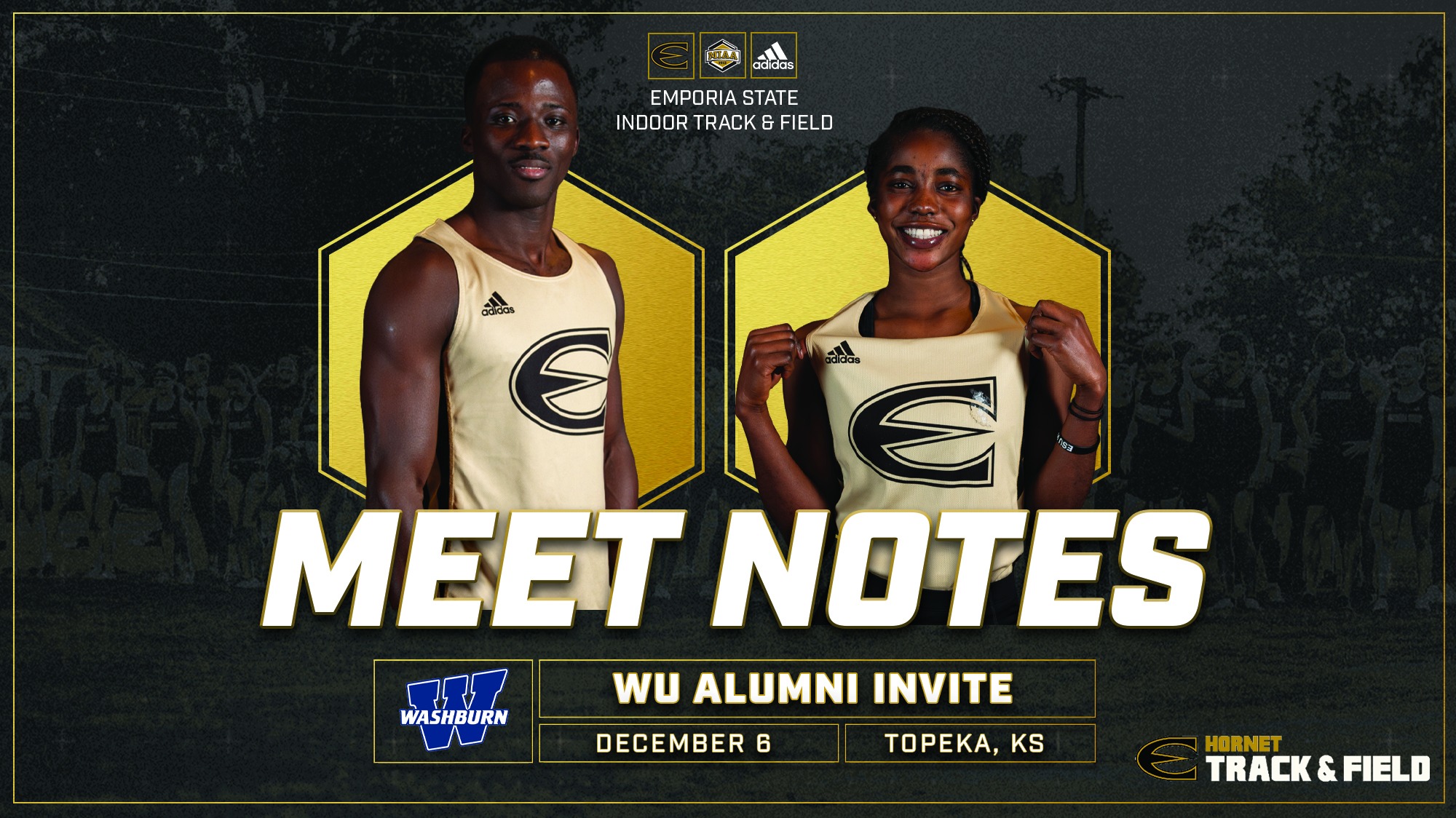 2025-26 Emporia State Indoor Track & Field Notes Graphic at WU Invite