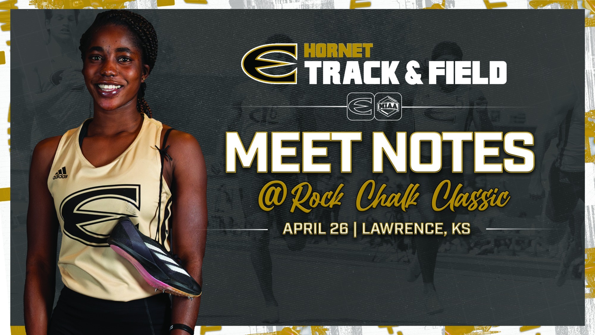 2025 Emporia State Outdoor Track & Field Meet Notes Graphic at Rock Chalk Classic