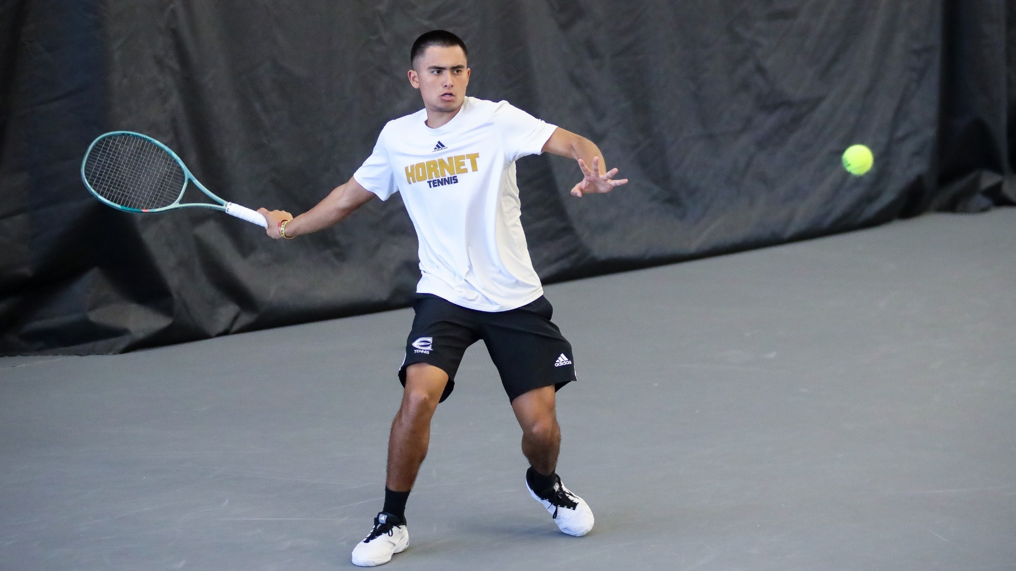 Emporia State Men's Tennis Duvan Santiago Torres action