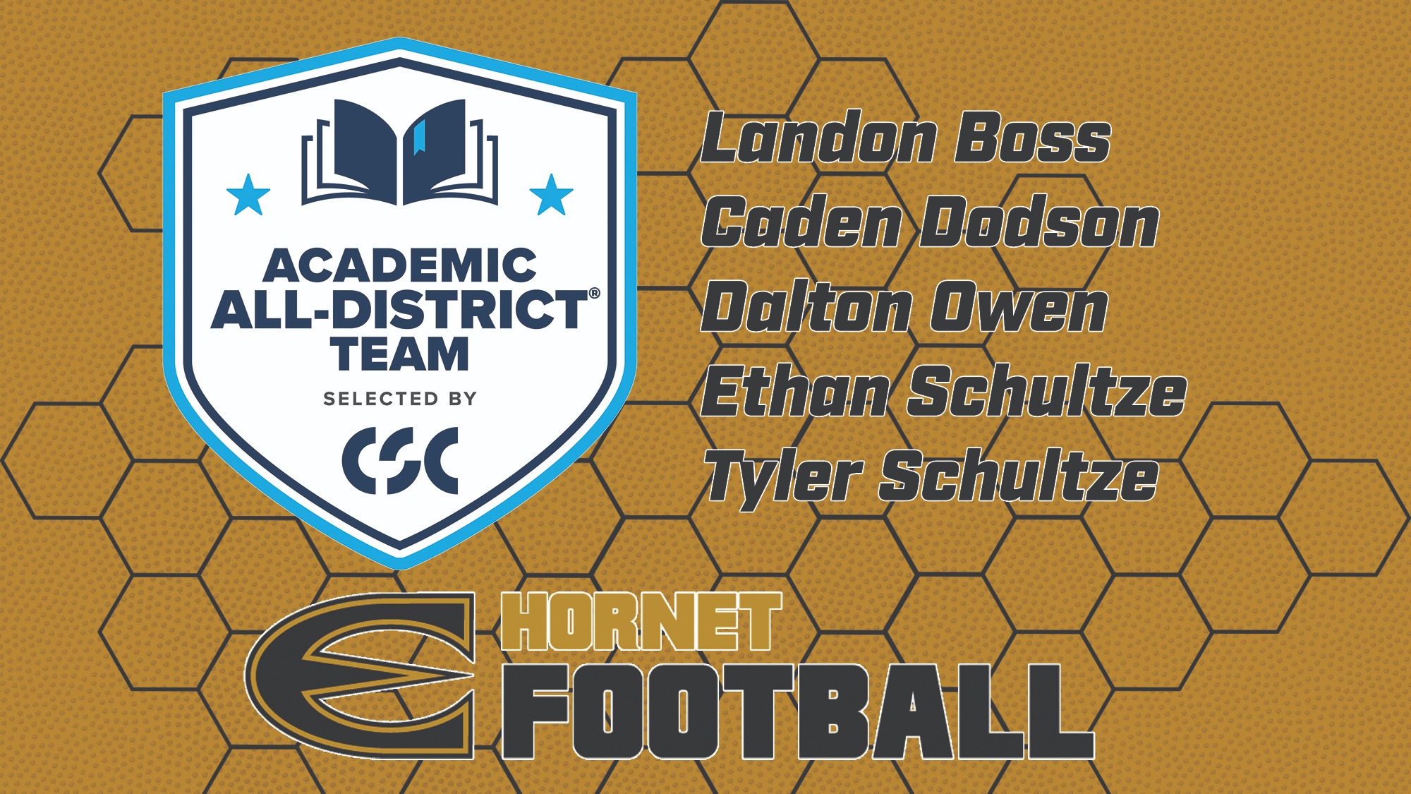 2025 ESU Football Academic All-District Graphic