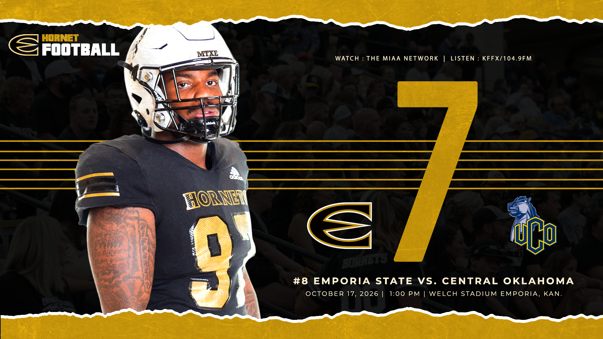 2026 Emporia State Football Game Notes Graphic vs UCO with Christian Westbrooks