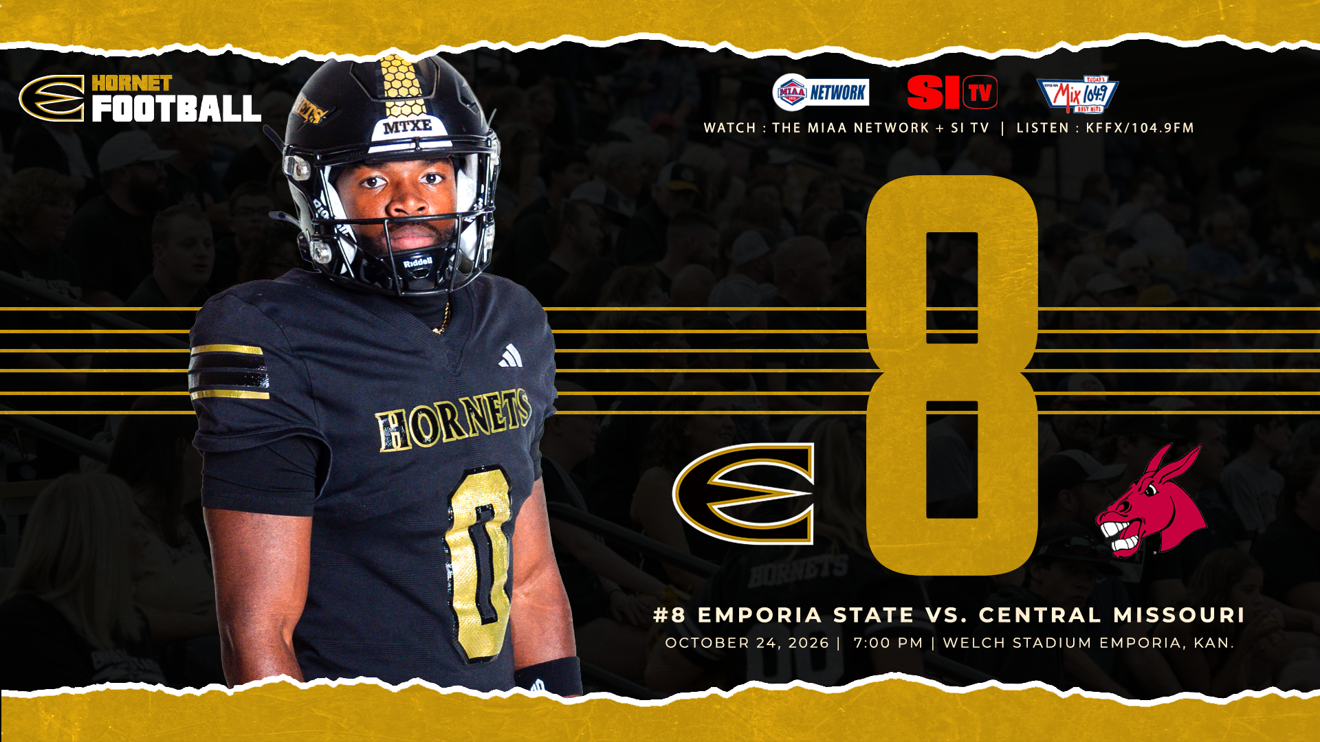 2026 Emporia State Football Game Notes Graphic vs UCM with Clem McCullough