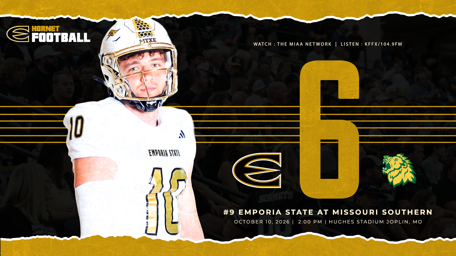 2026 Emporia State Football Game Notes Graphic at Missouri Southern with Ethan Schultze