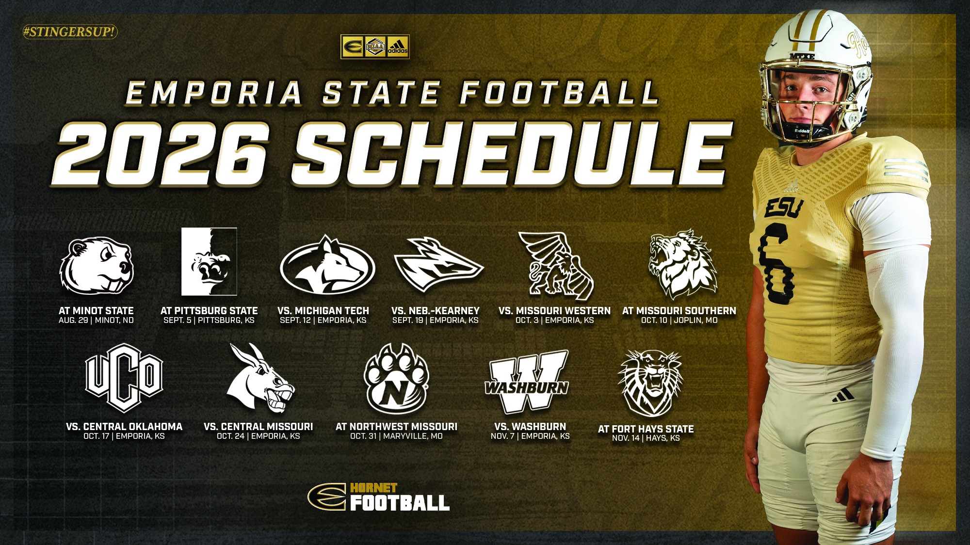 2026 Emporia State Football Schedule Release Graphic