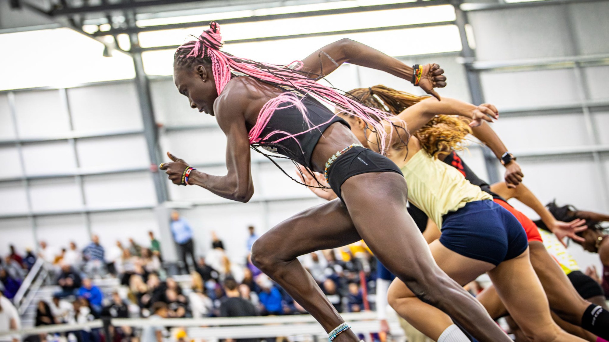 2026 Emporia State Women's Track Stella Agbokpah 60m start at WU