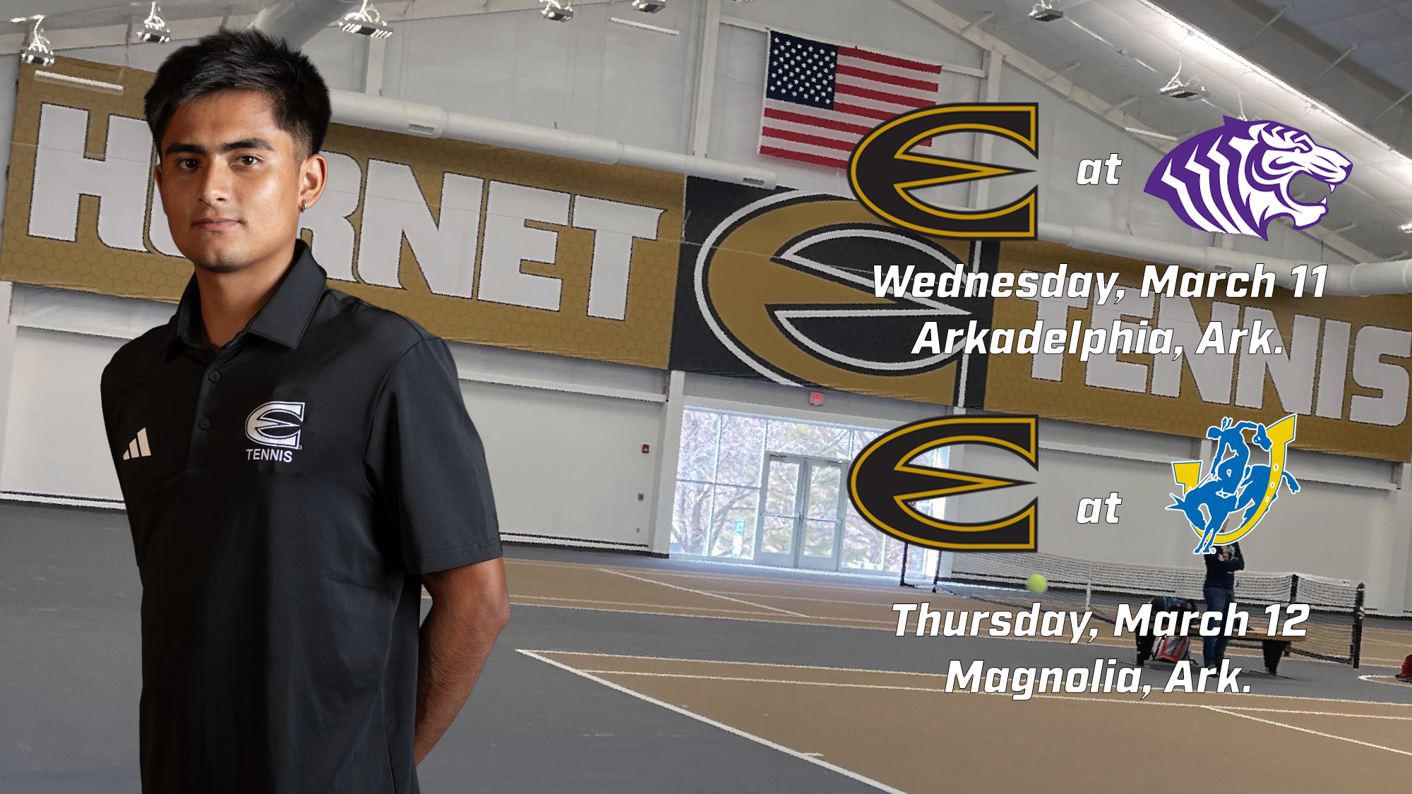 2026 Emporia State Men's Tennis Notes Graphic at OBU+SAU 