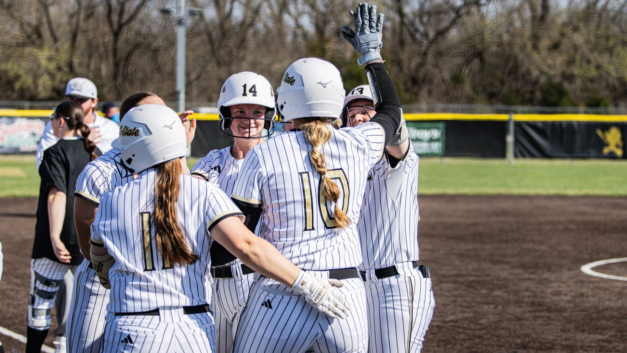 2026 Emporia State Softball Avery Brewer Celebrates after a home run